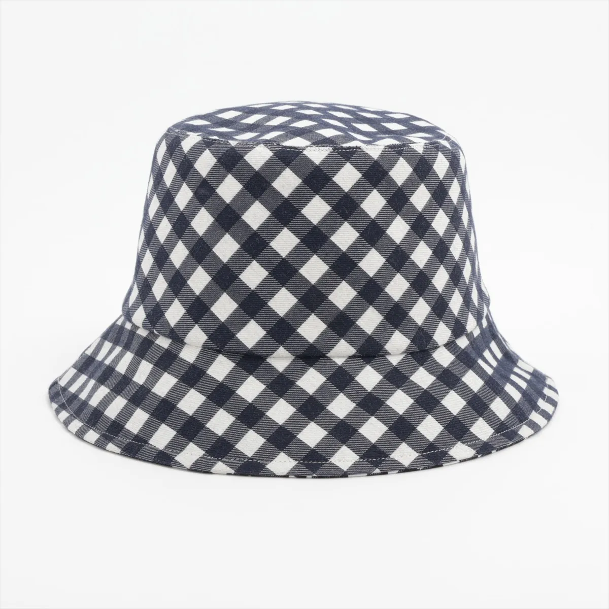 22VIC923I130 Oblique Bucket Hat, Size 56, Cotton x Polyester, Navy x White, Slight wear, — view 3