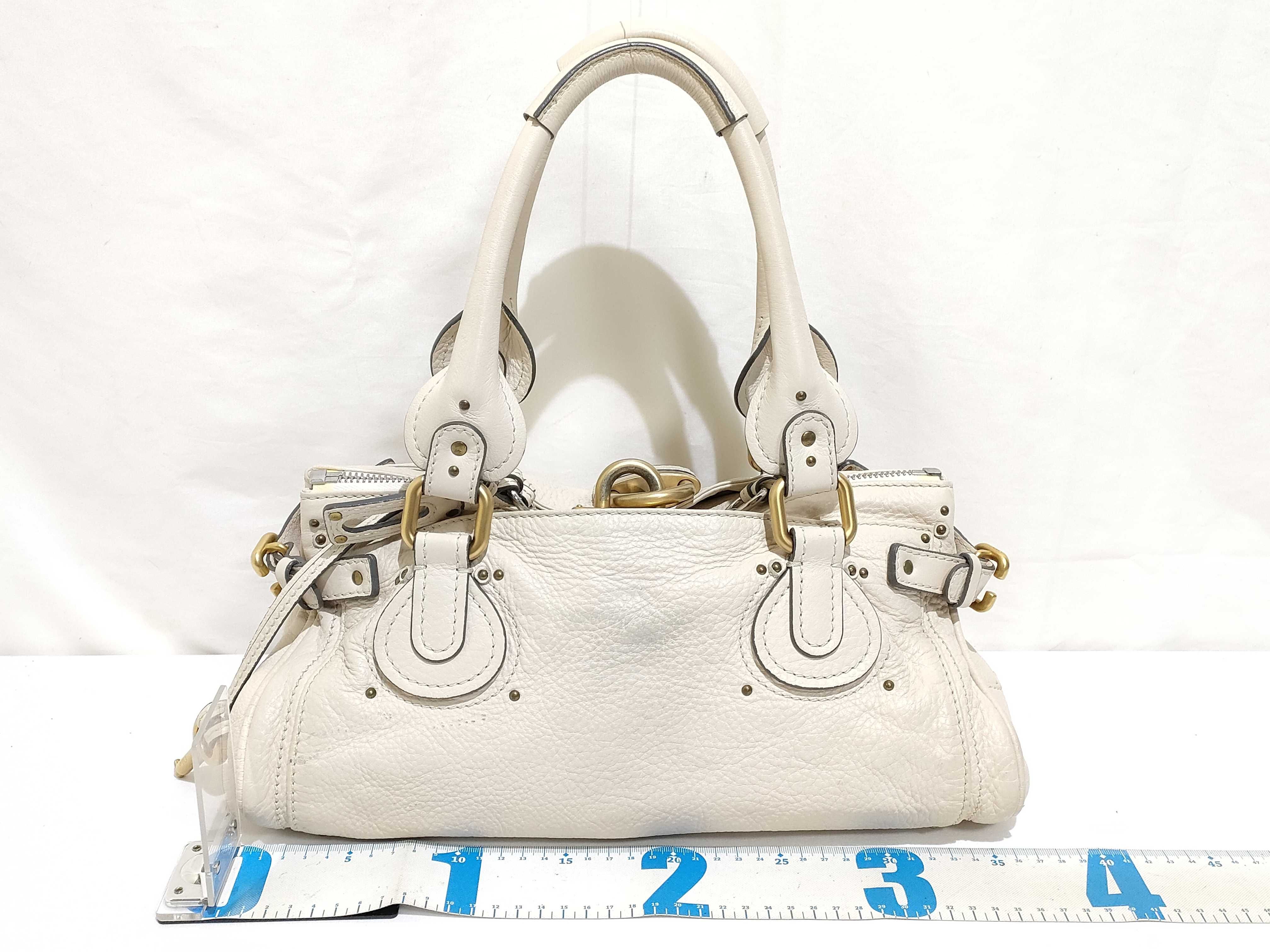 Paddington Leather Handbag, Beige — view 2