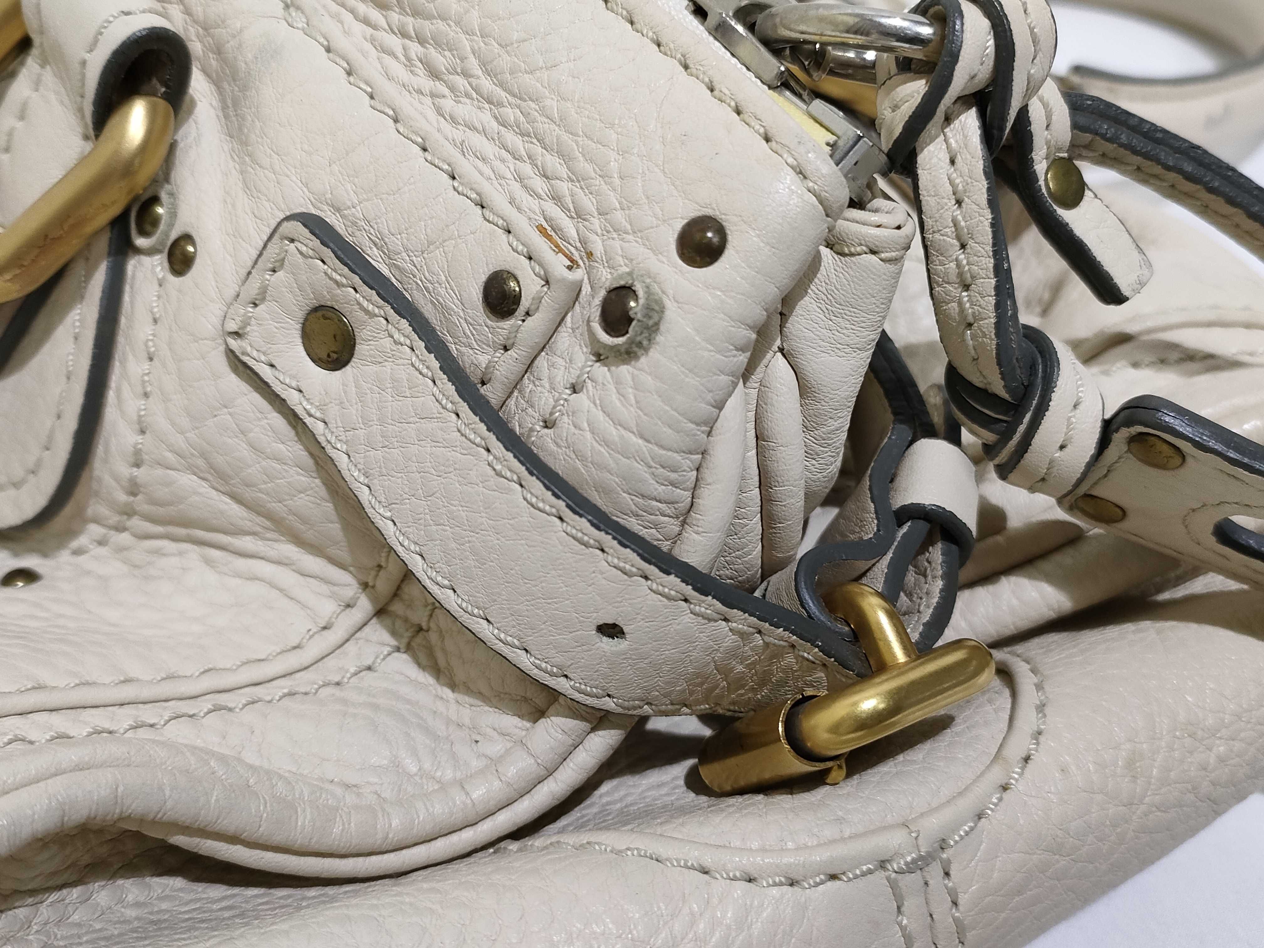 Paddington Leather Handbag, Beige — view 14
