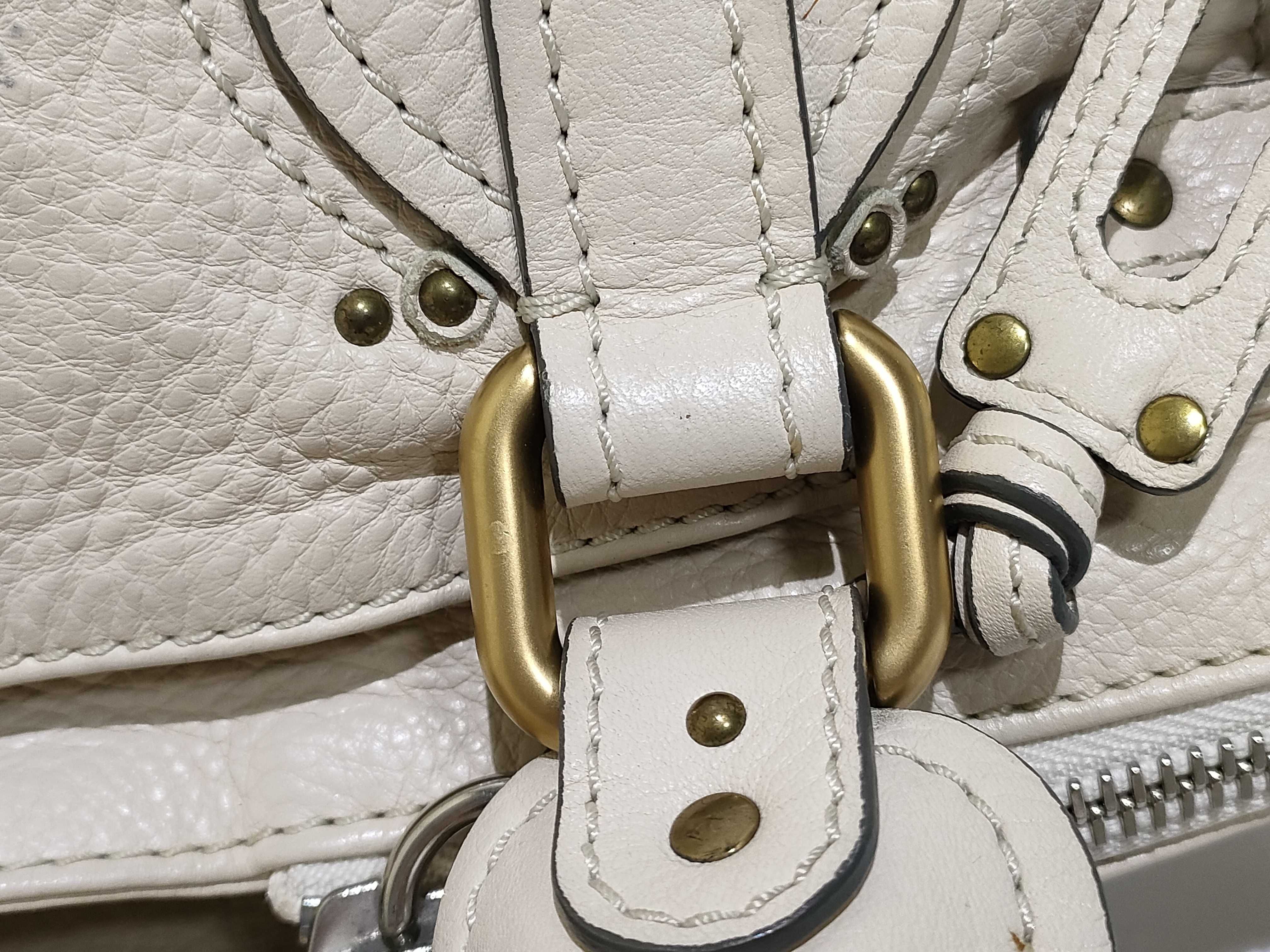 Paddington Leather Handbag, Beige — view 5