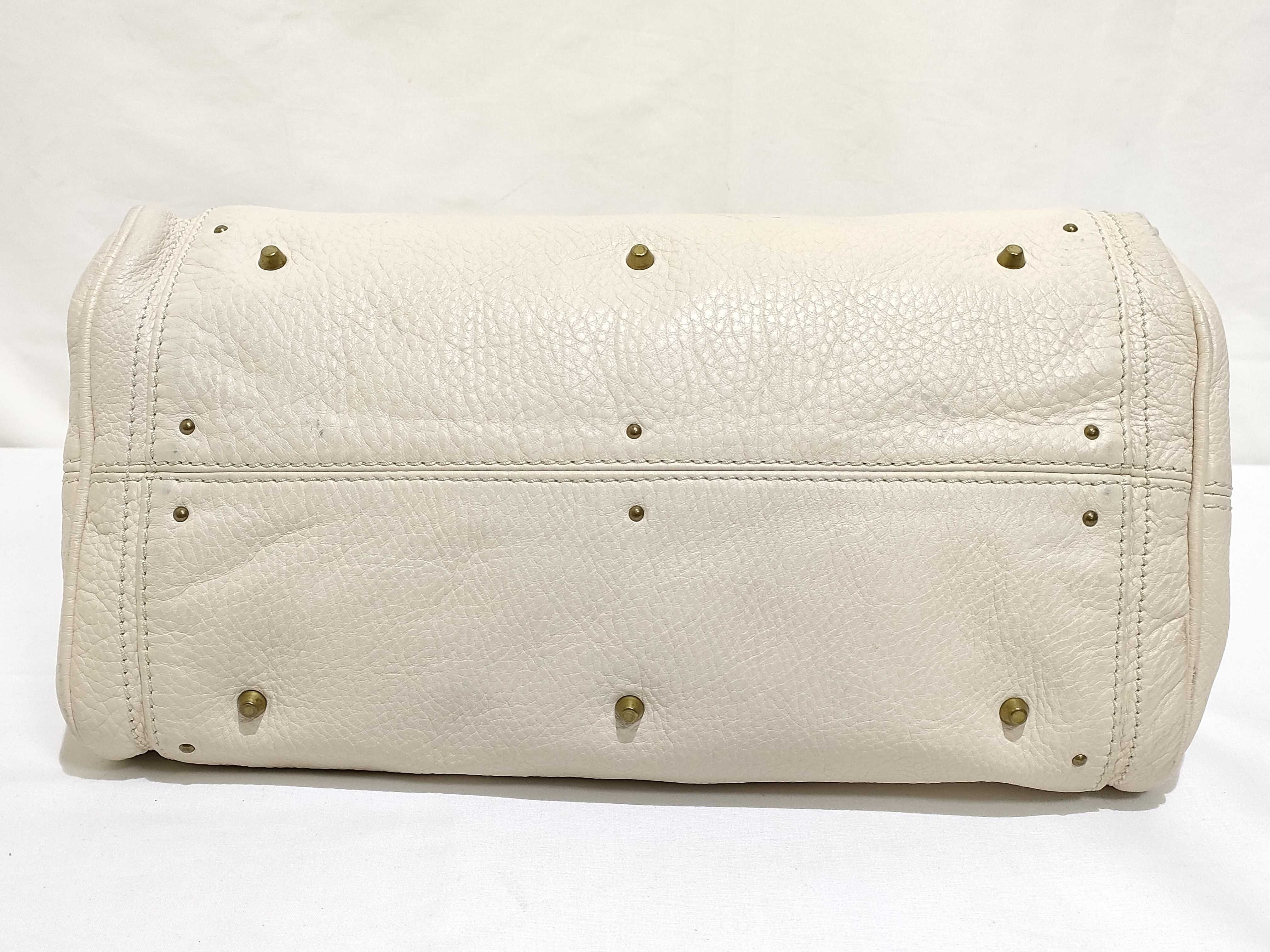 Paddington Leather Handbag, Beige — view 7