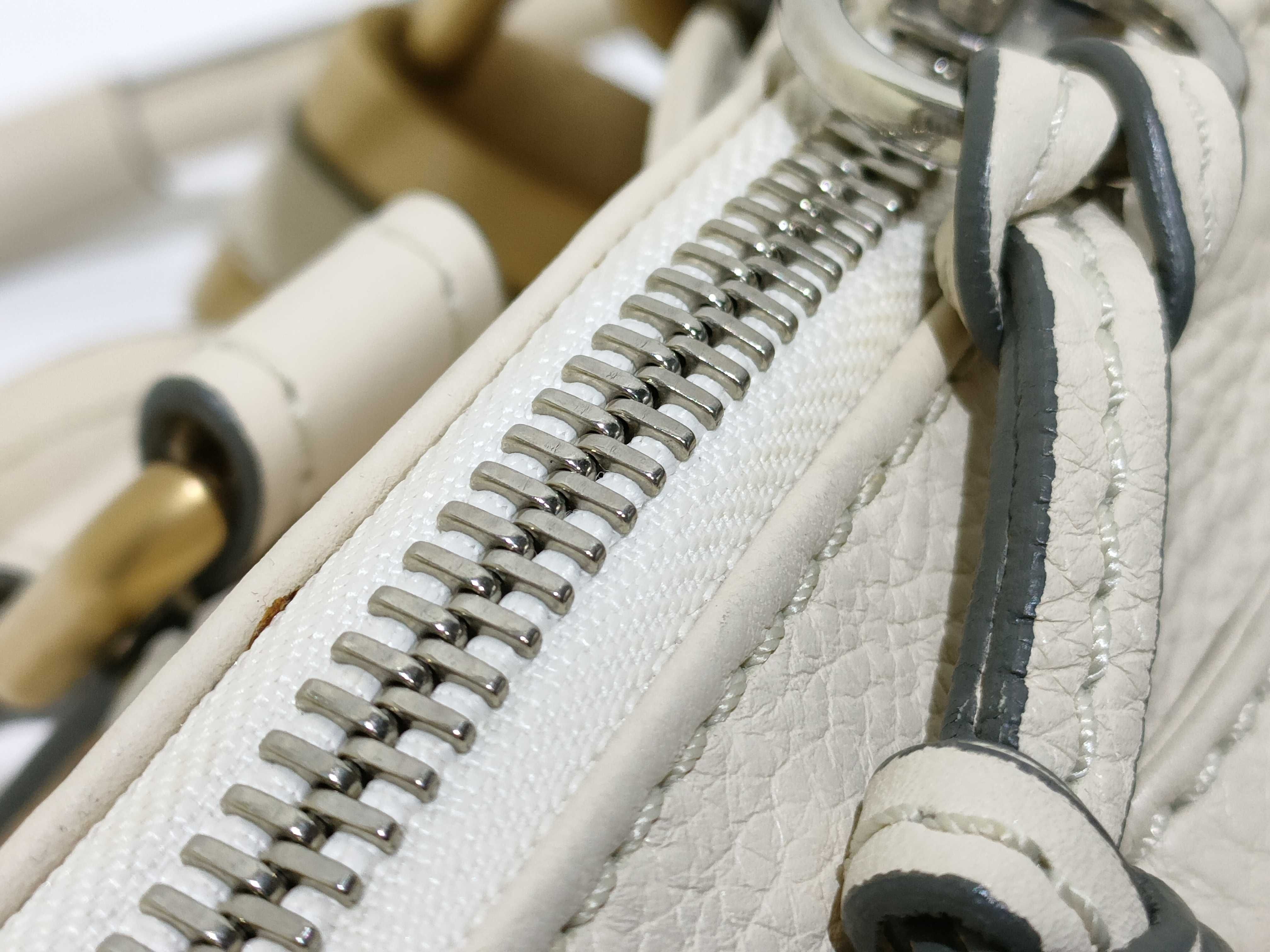 Paddington Leather Handbag, Beige — view 8