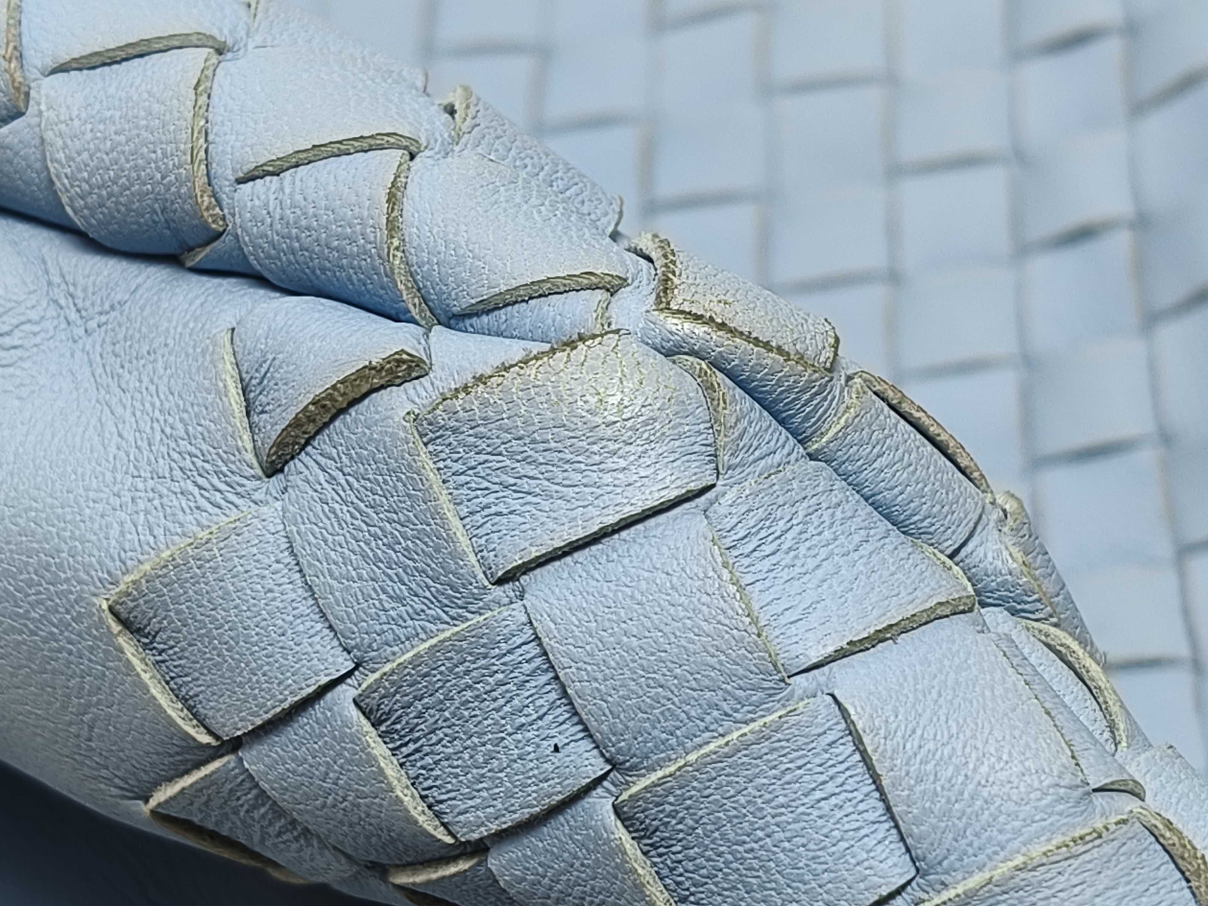 Intrecciato Campana Light Blue Shoulder Bag — view 15