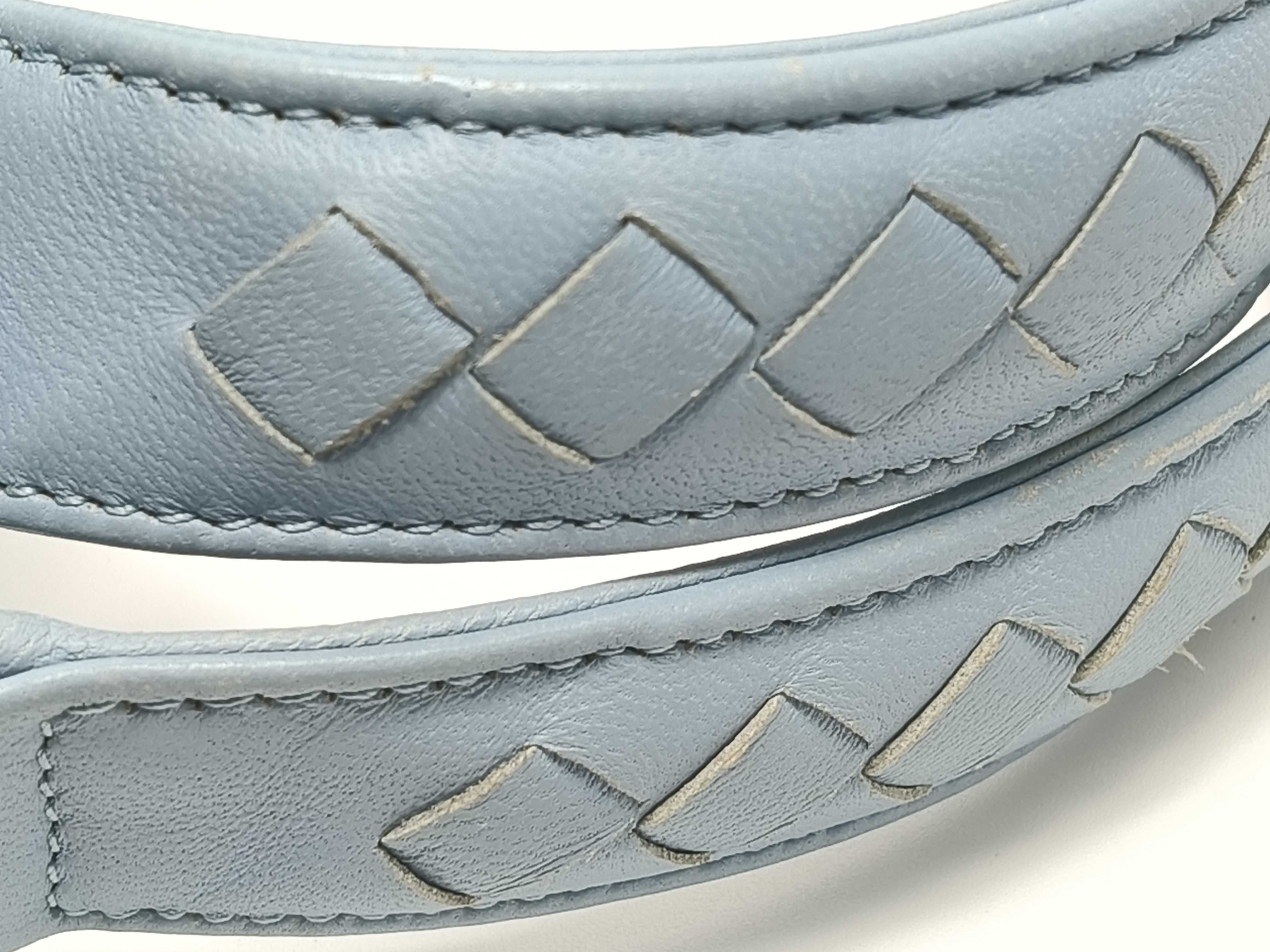 Intrecciato Campana Light Blue Shoulder Bag — view 4