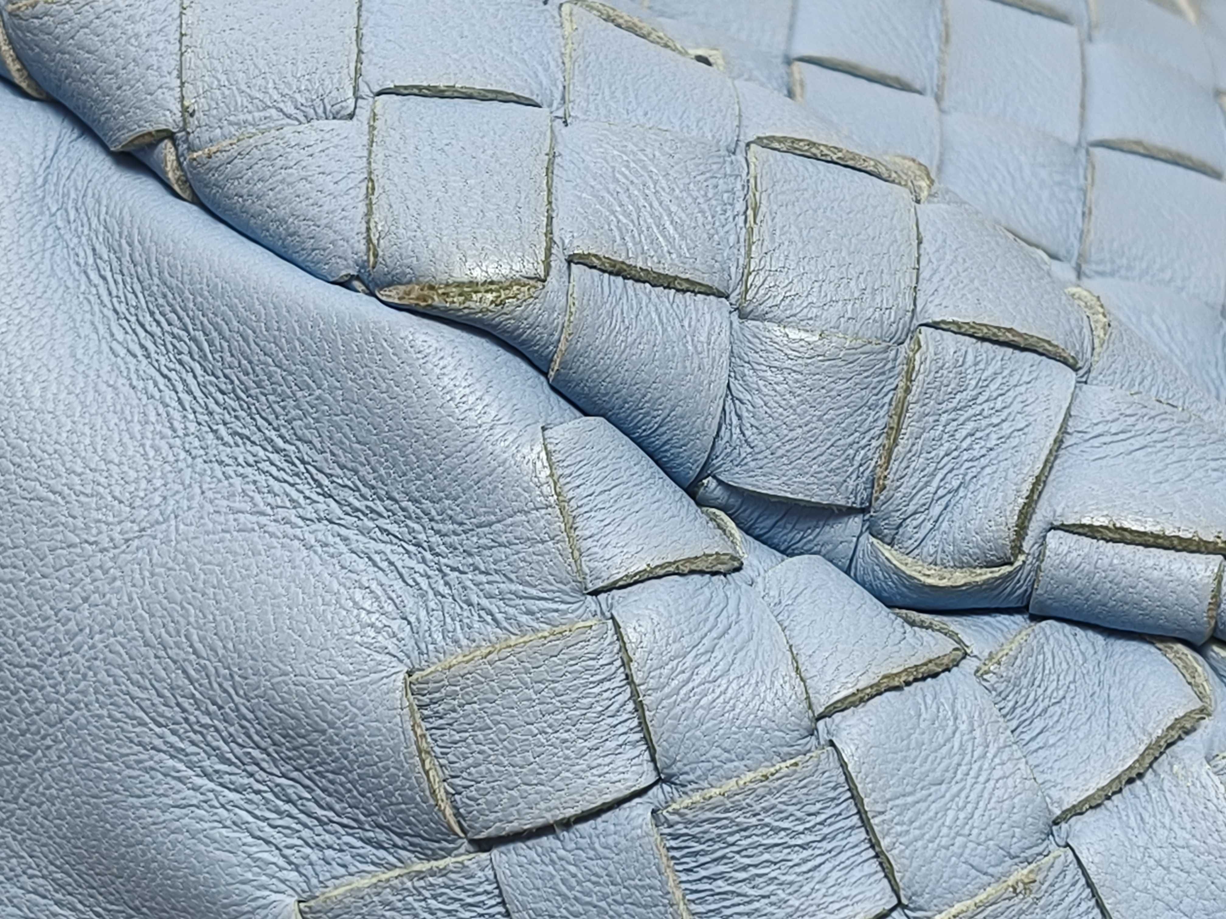 Intrecciato Campana Light Blue Shoulder Bag — view 6