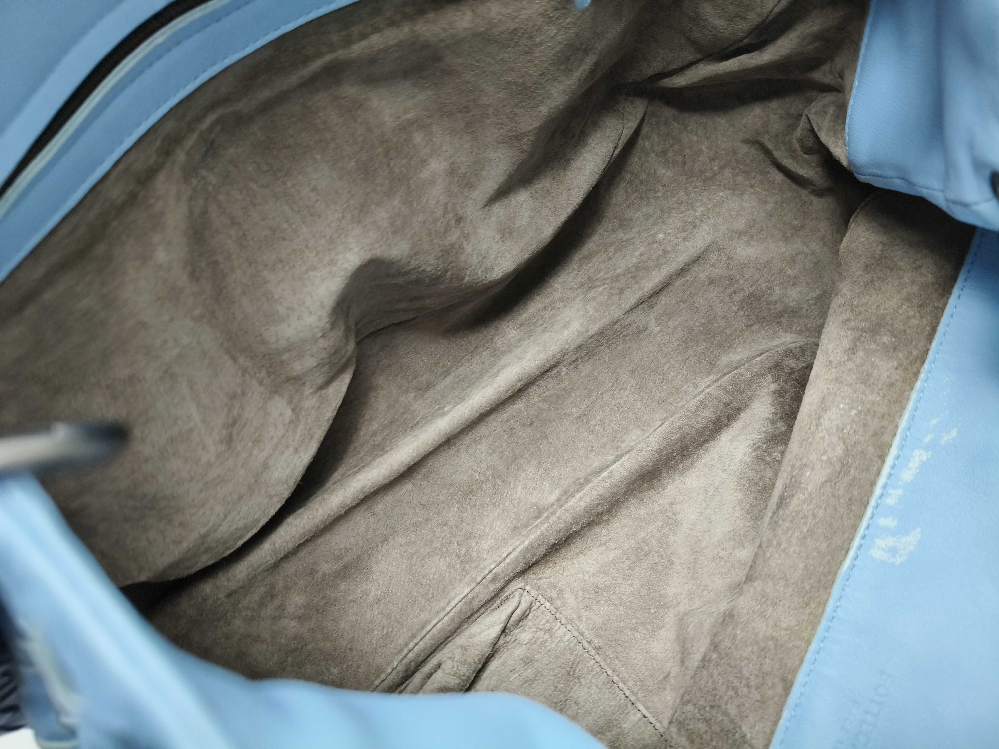 Intrecciato Campana Light Blue Shoulder Bag — view 9