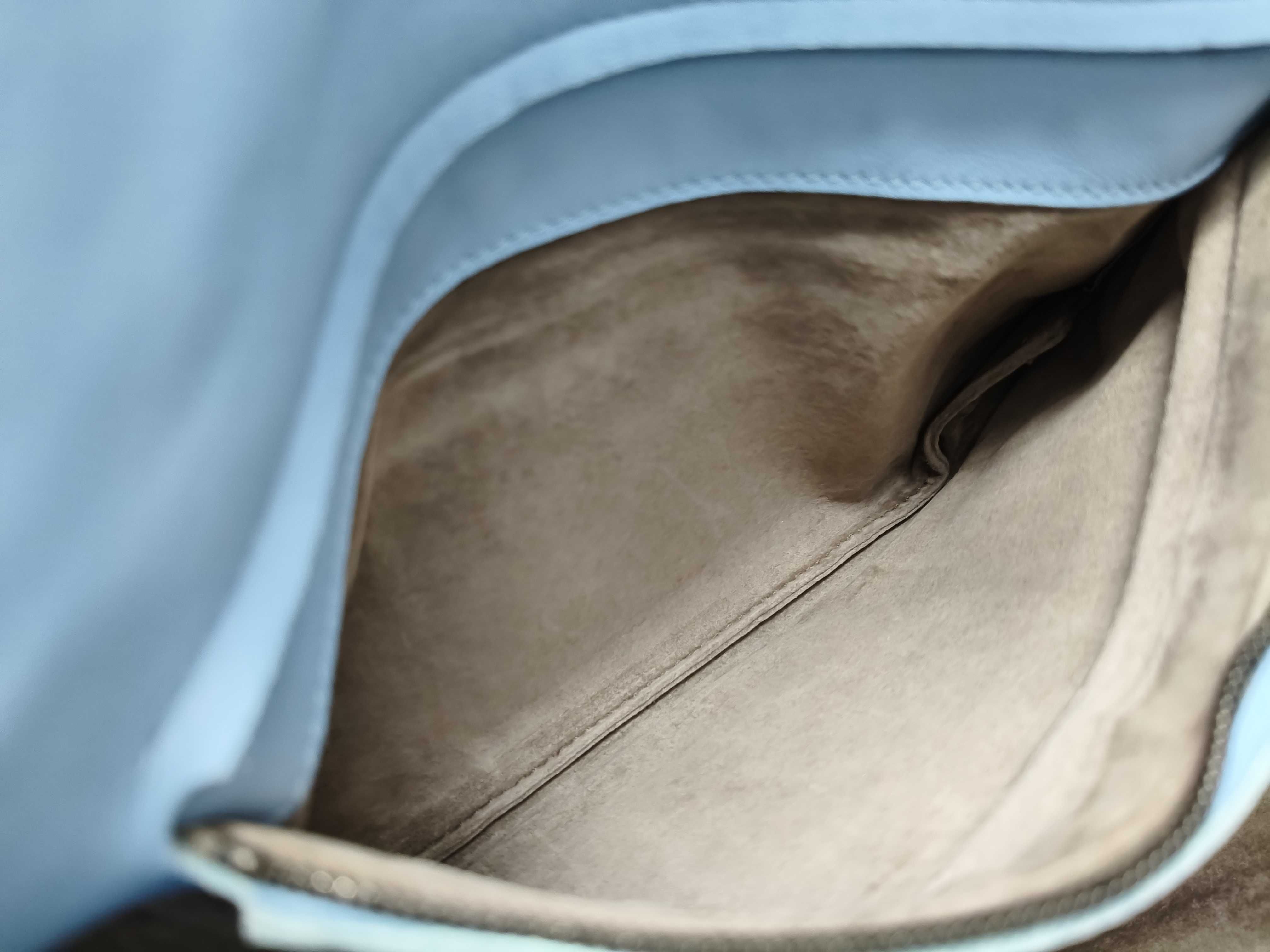 Intrecciato Campana Light Blue Shoulder Bag — view 10