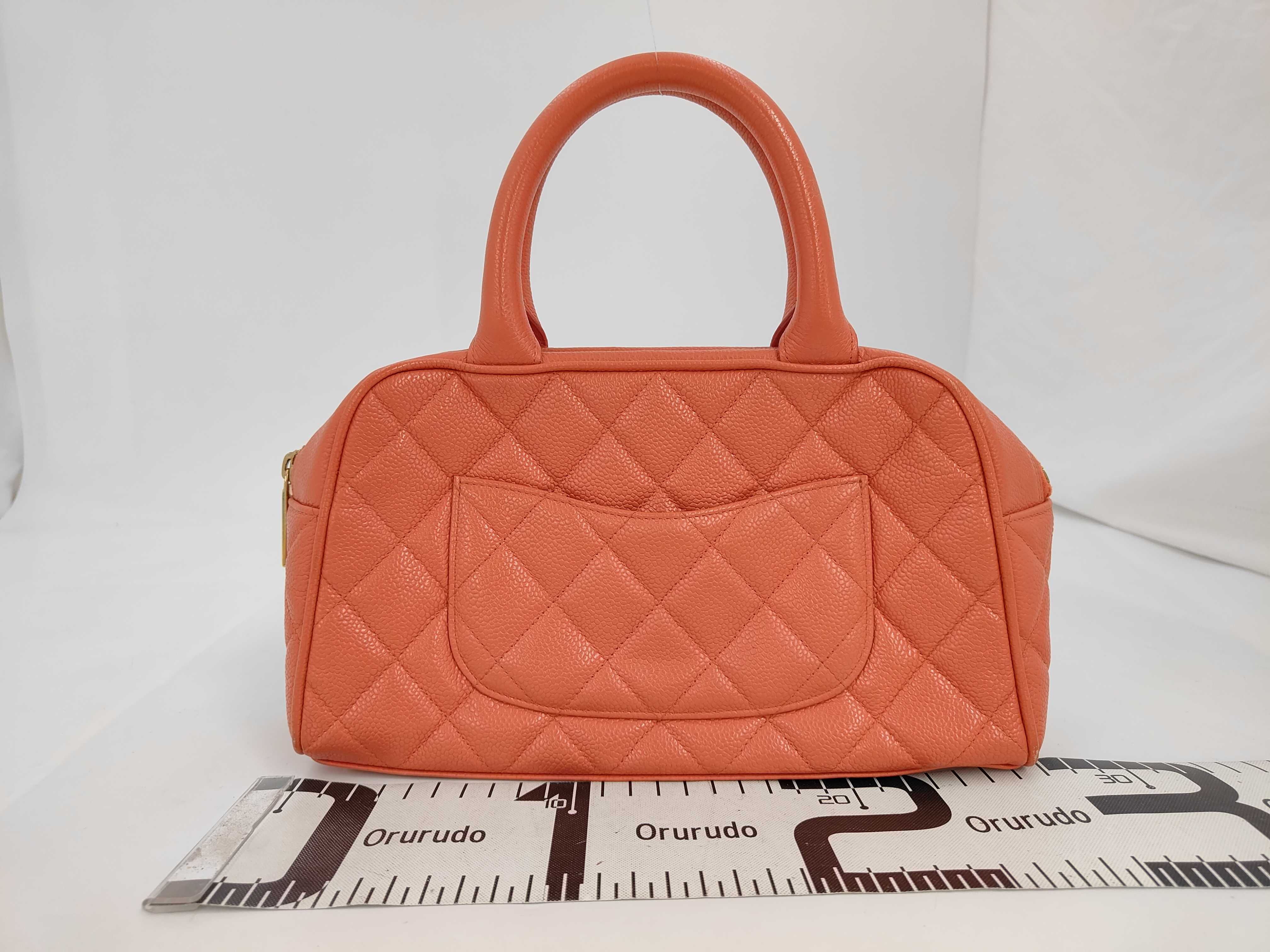 Matelassé Handbag, Coco Mark, Caviar Leather, Orange Handbag — view 2