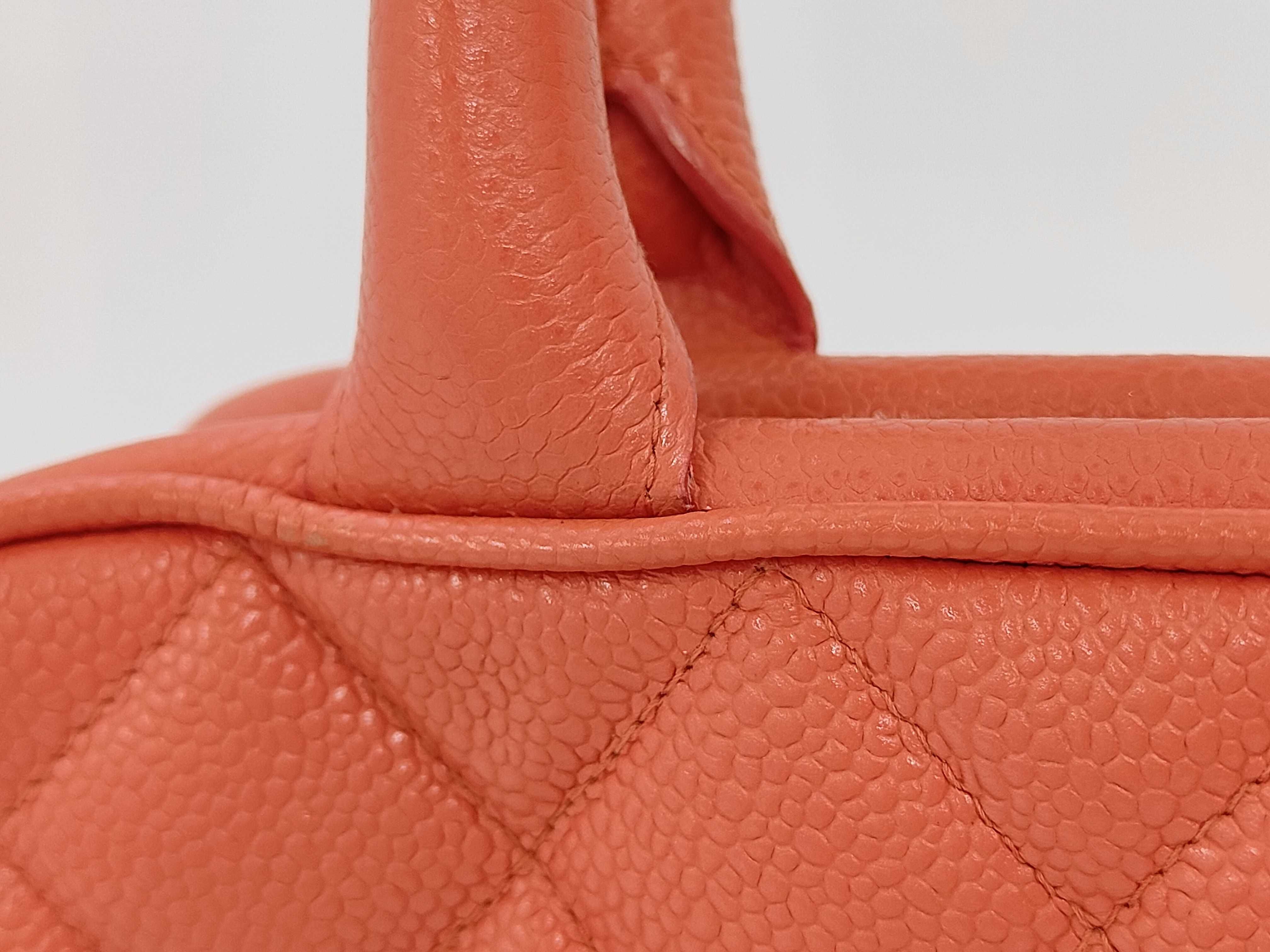 Matelassé Handbag, Coco Mark, Caviar Leather, Orange Handbag — view 3