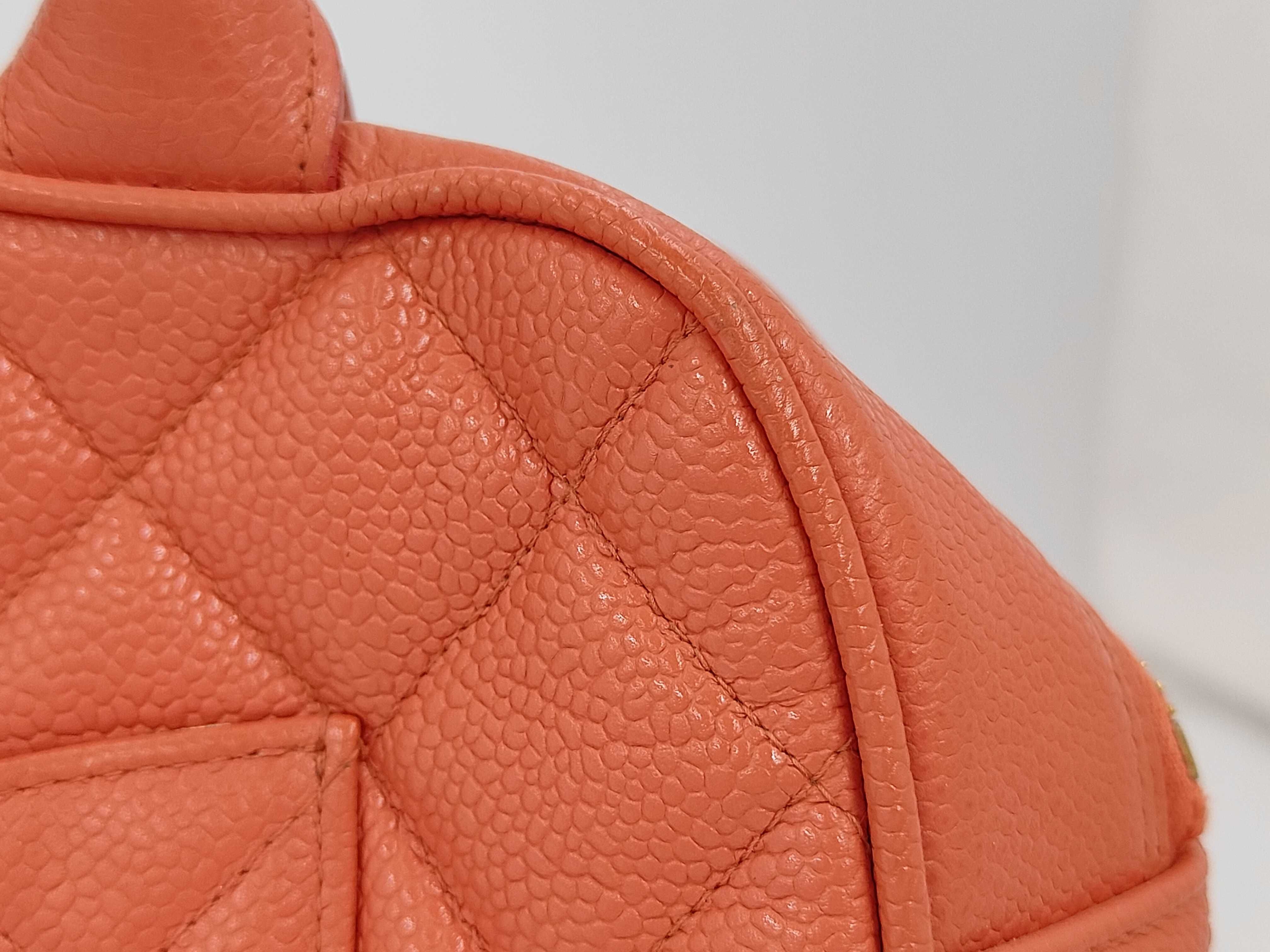 Matelassé Handbag, Coco Mark, Caviar Leather, Orange Handbag — view 4