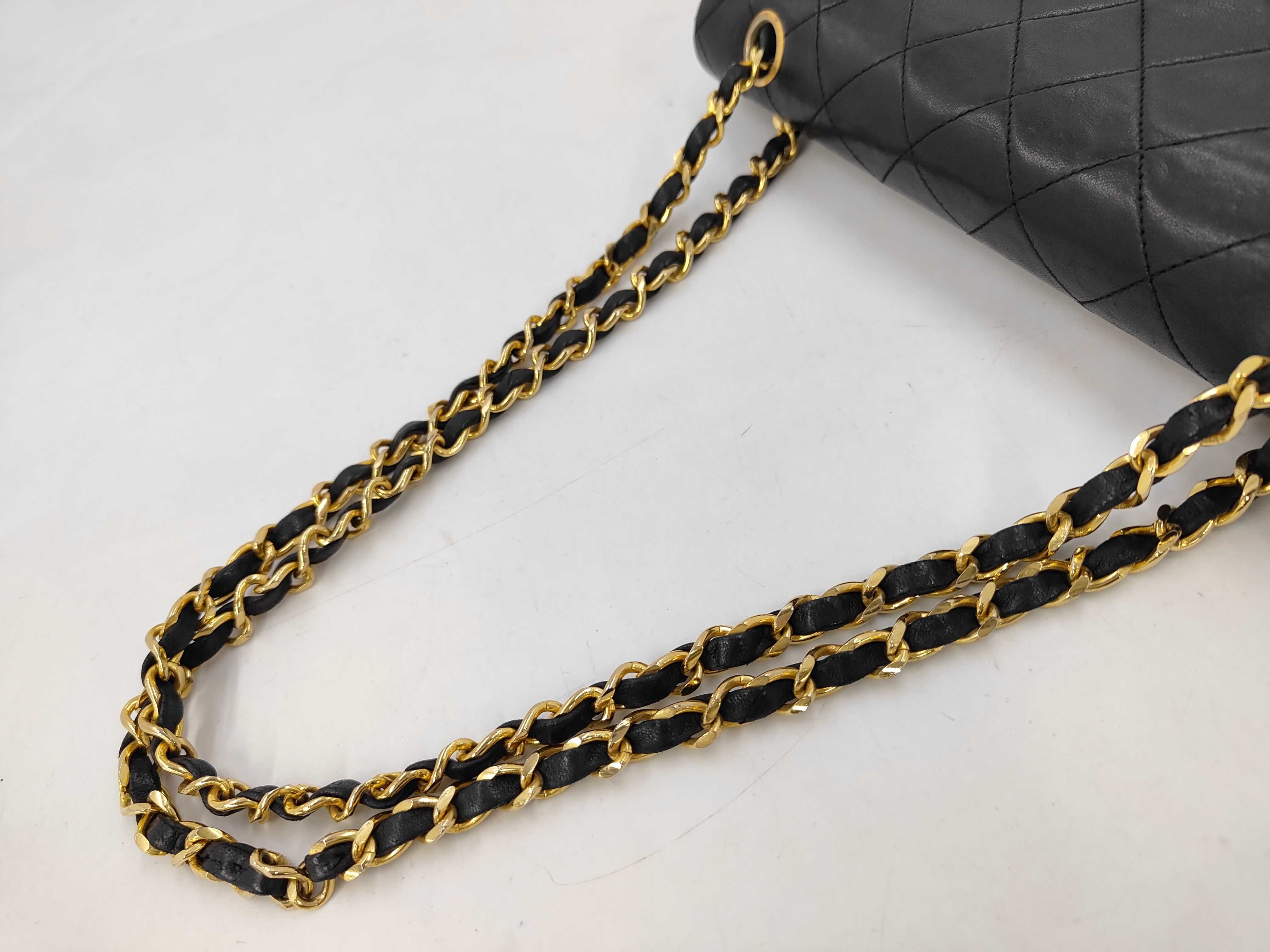 Lambskin Double Flap Chain Shoulder Bag (with seal) — view 3