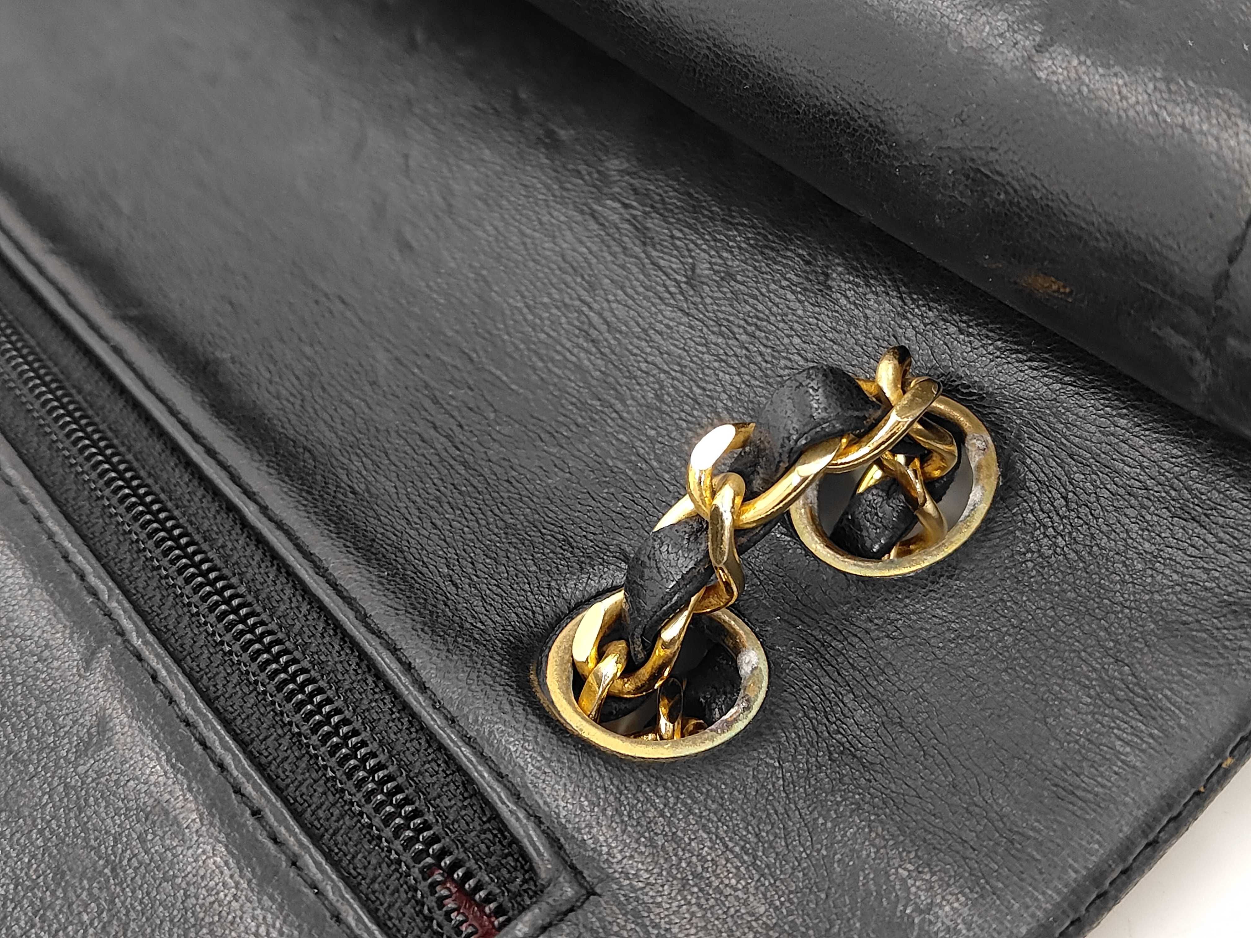Lambskin Double Flap Chain Shoulder Bag (with seal) — view 5