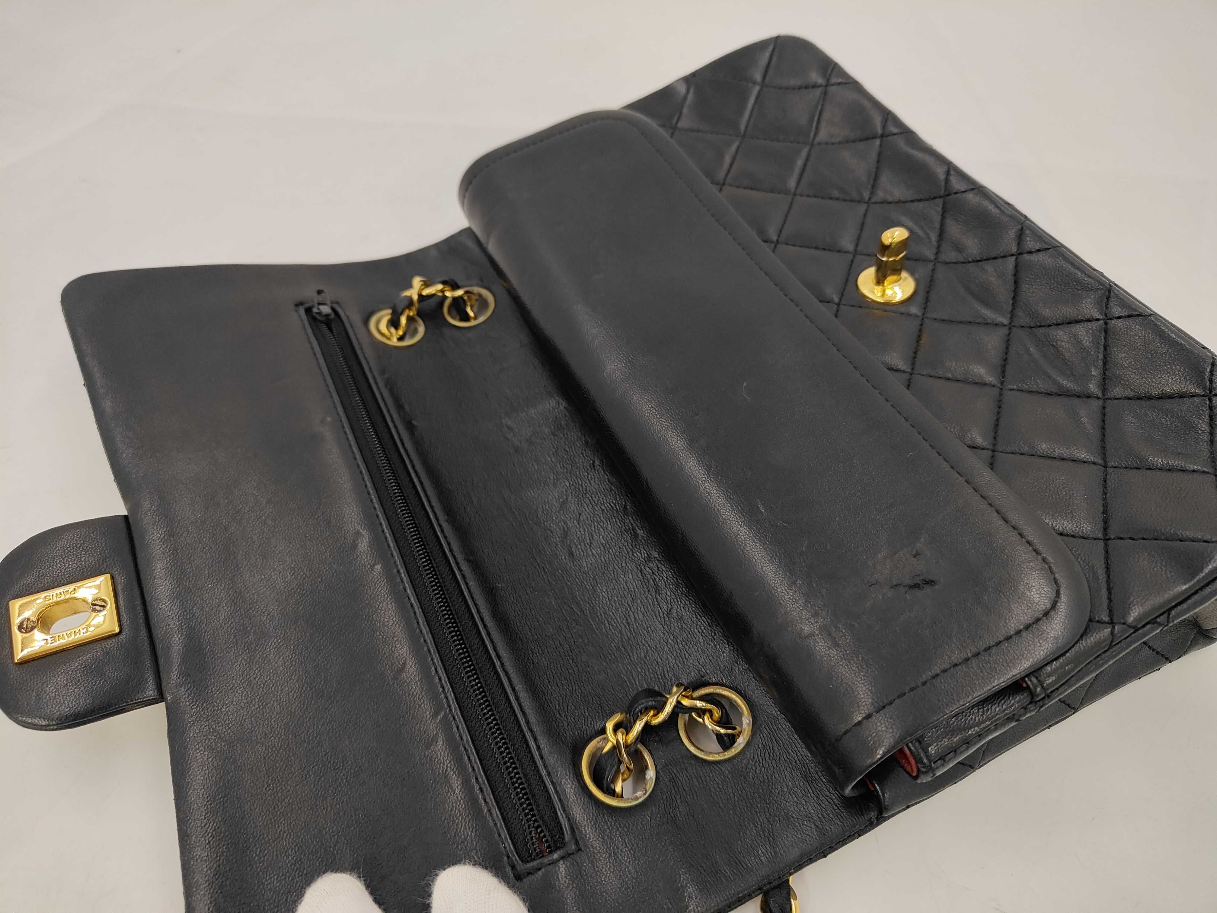 Lambskin Double Flap Chain Shoulder Bag (with seal) — view 6