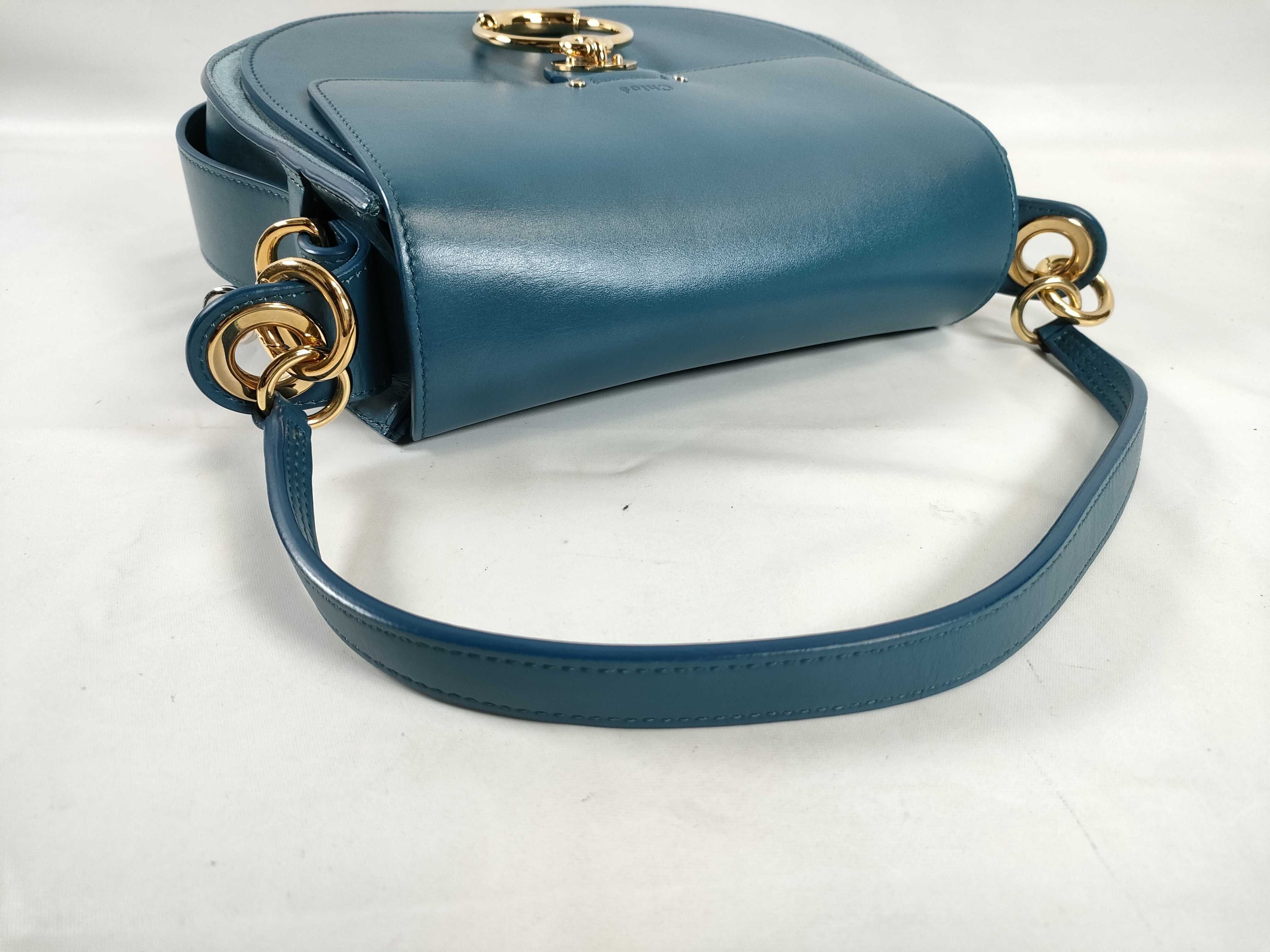 Tess Leather 2-Way Shoulder Bag, Blue — view 3
