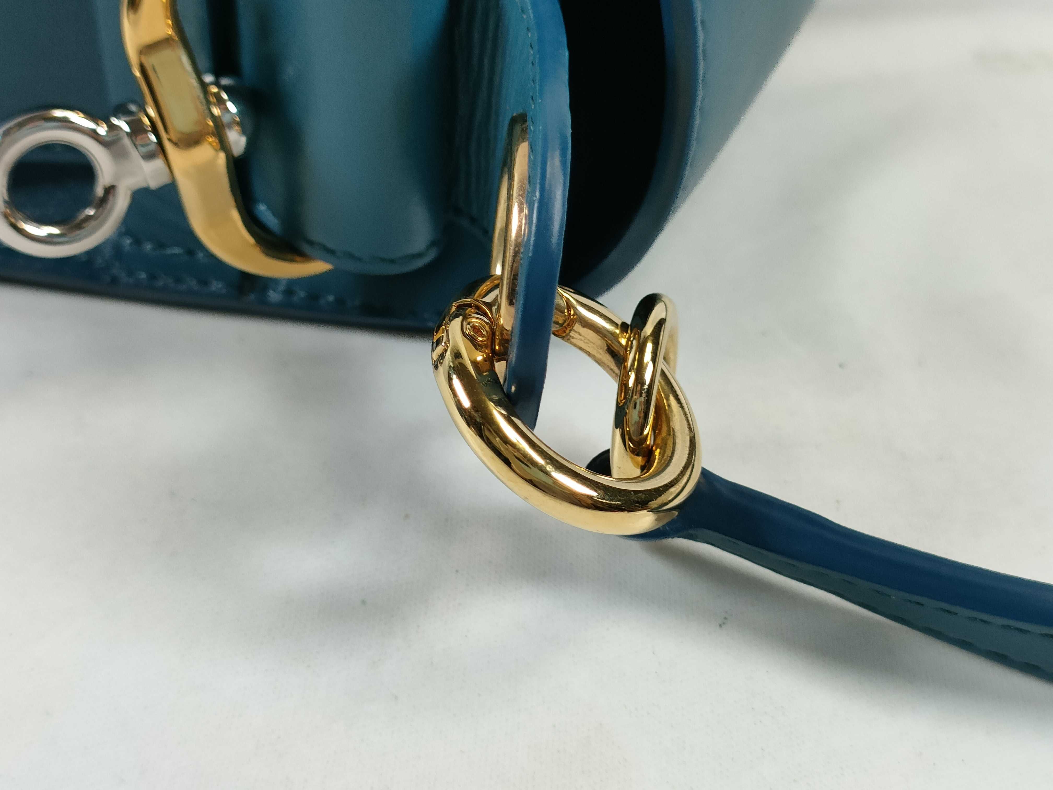 Tess Leather 2-Way Shoulder Bag, Blue — view 5