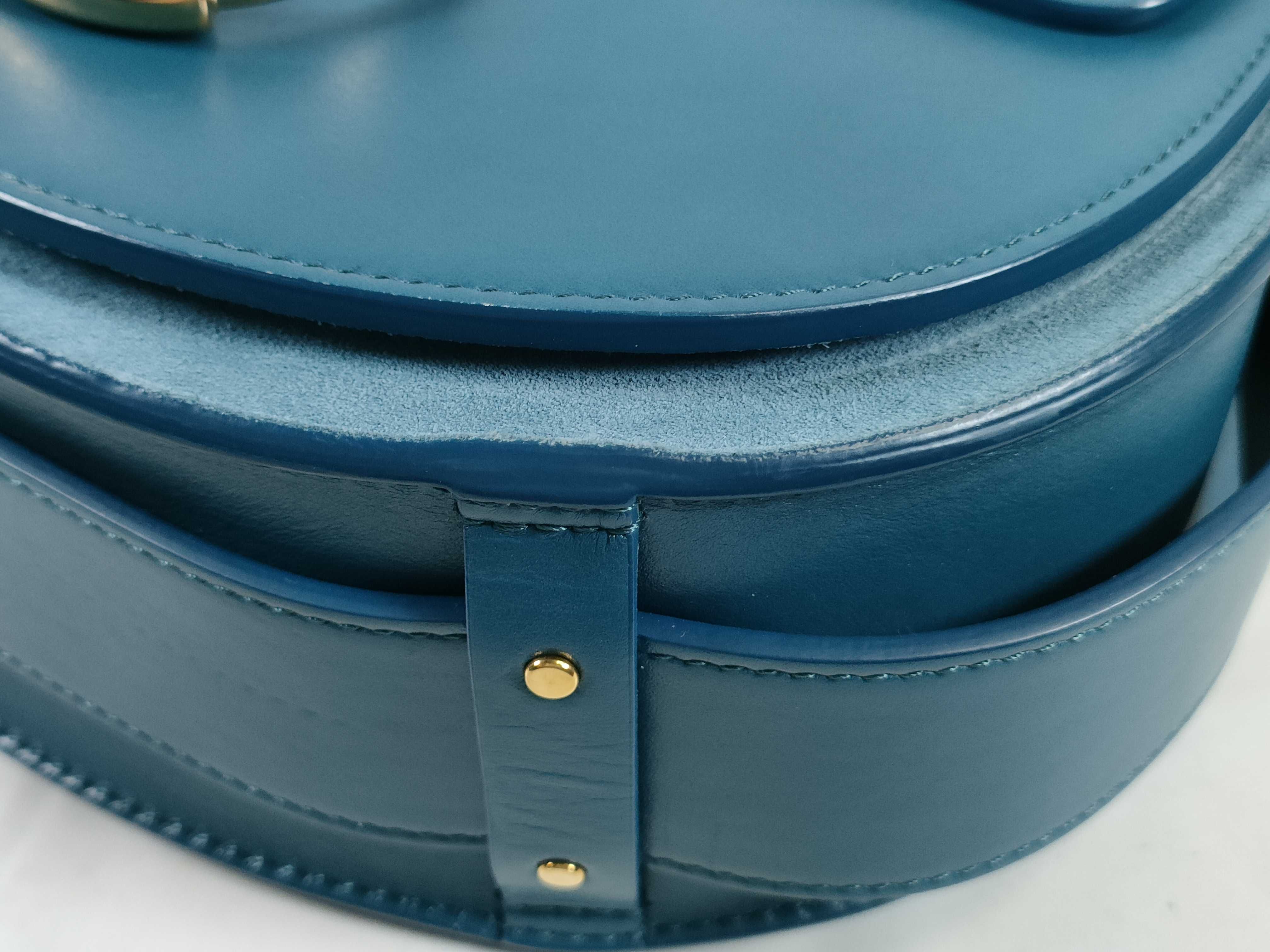 Tess Leather 2-Way Shoulder Bag, Blue — view 6