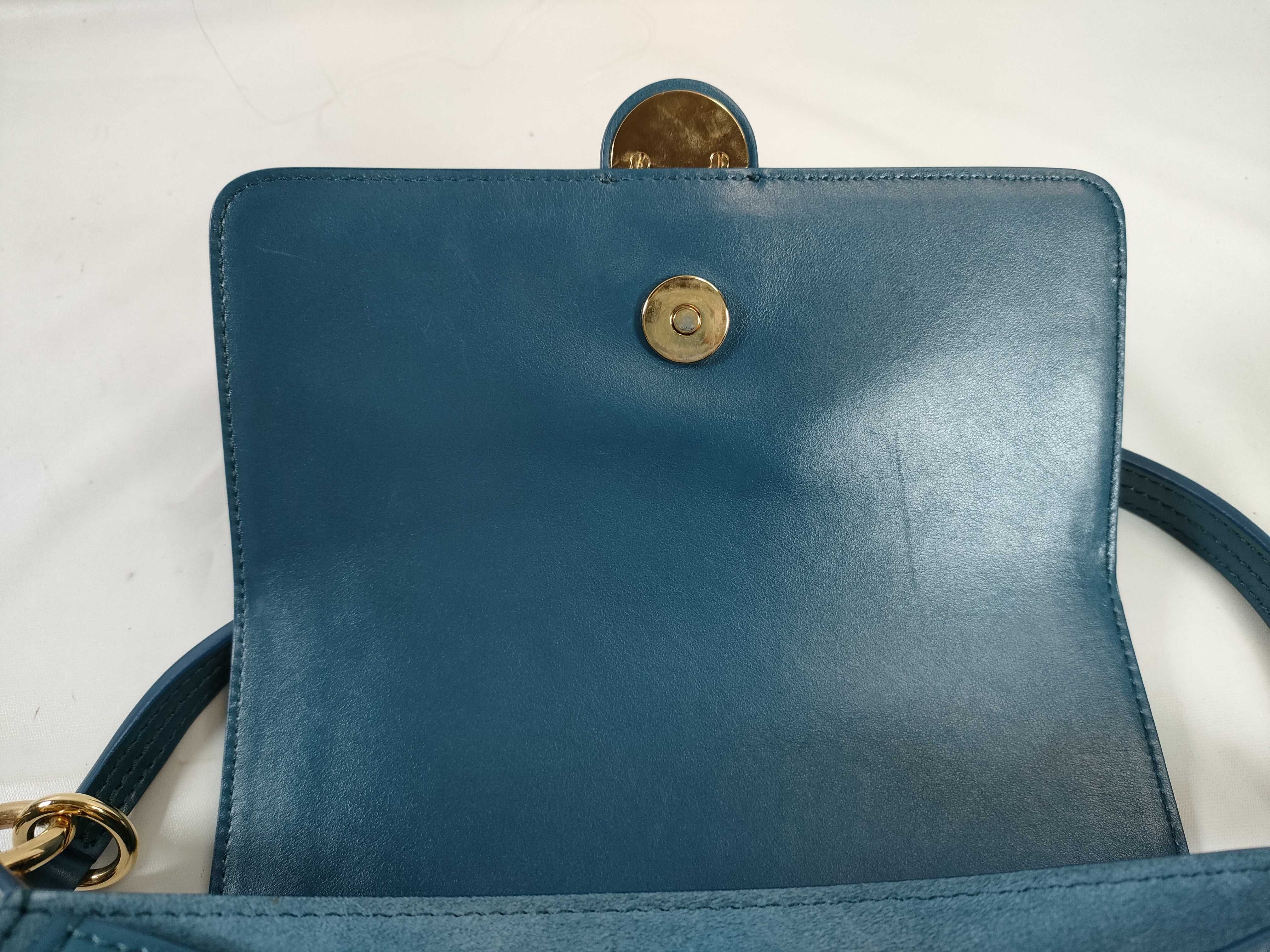 Tess Leather 2-Way Shoulder Bag, Blue — view 9