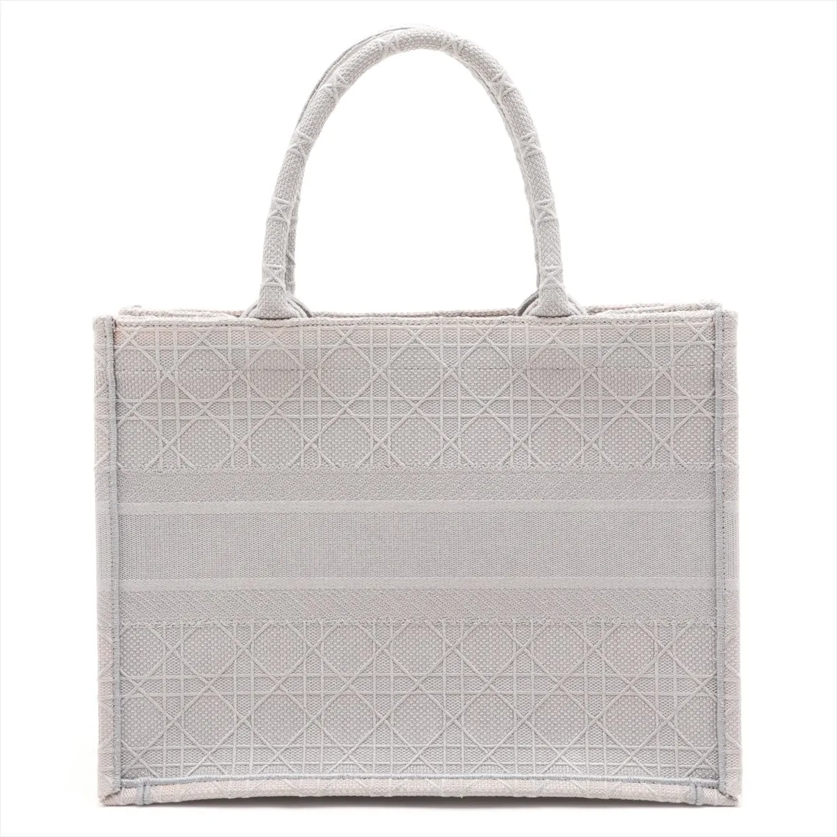 Cannage Book Tote Medium Canvas Tote Bag, Gray — view 2