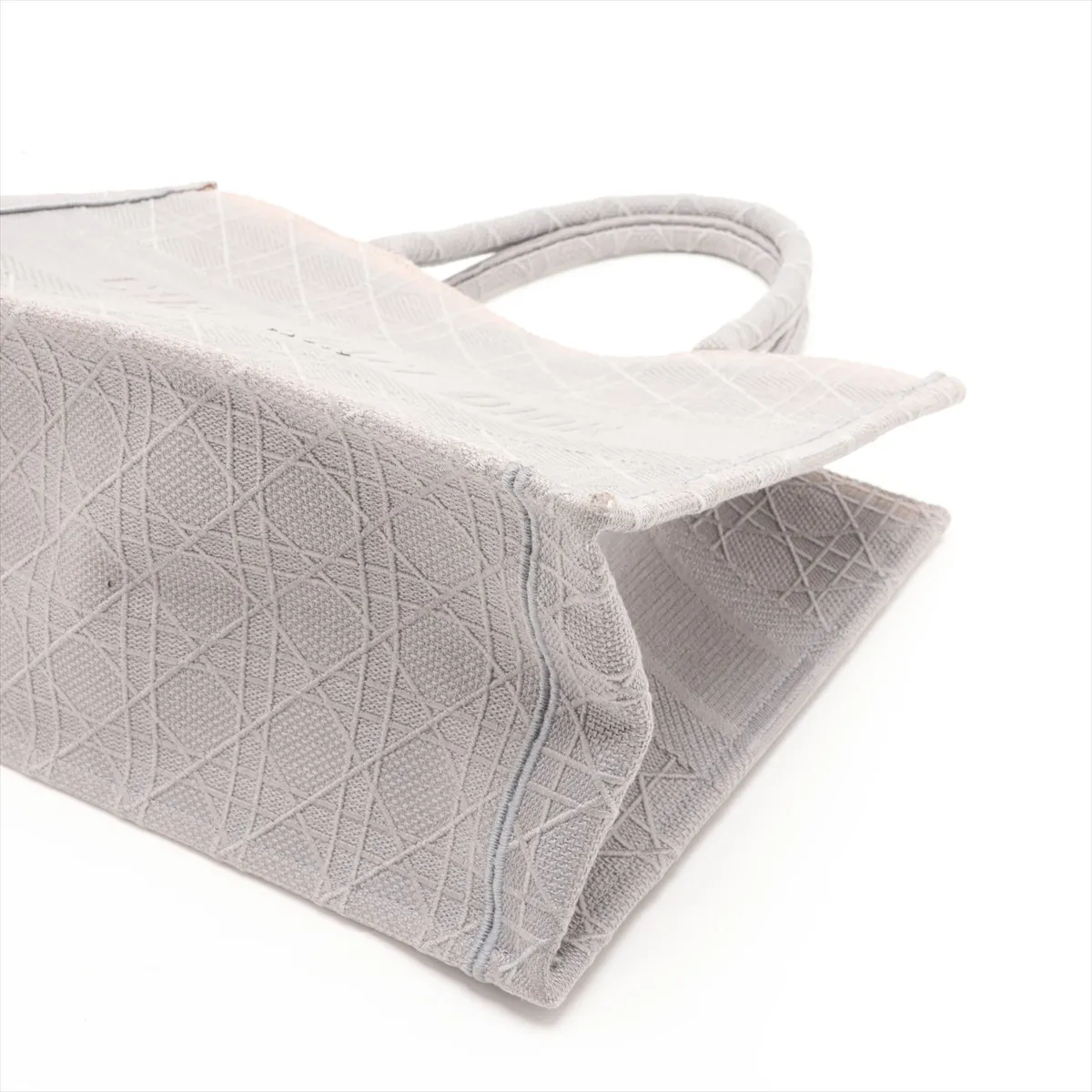 Cannage Book Tote Medium Canvas Tote Bag, Gray — view 3