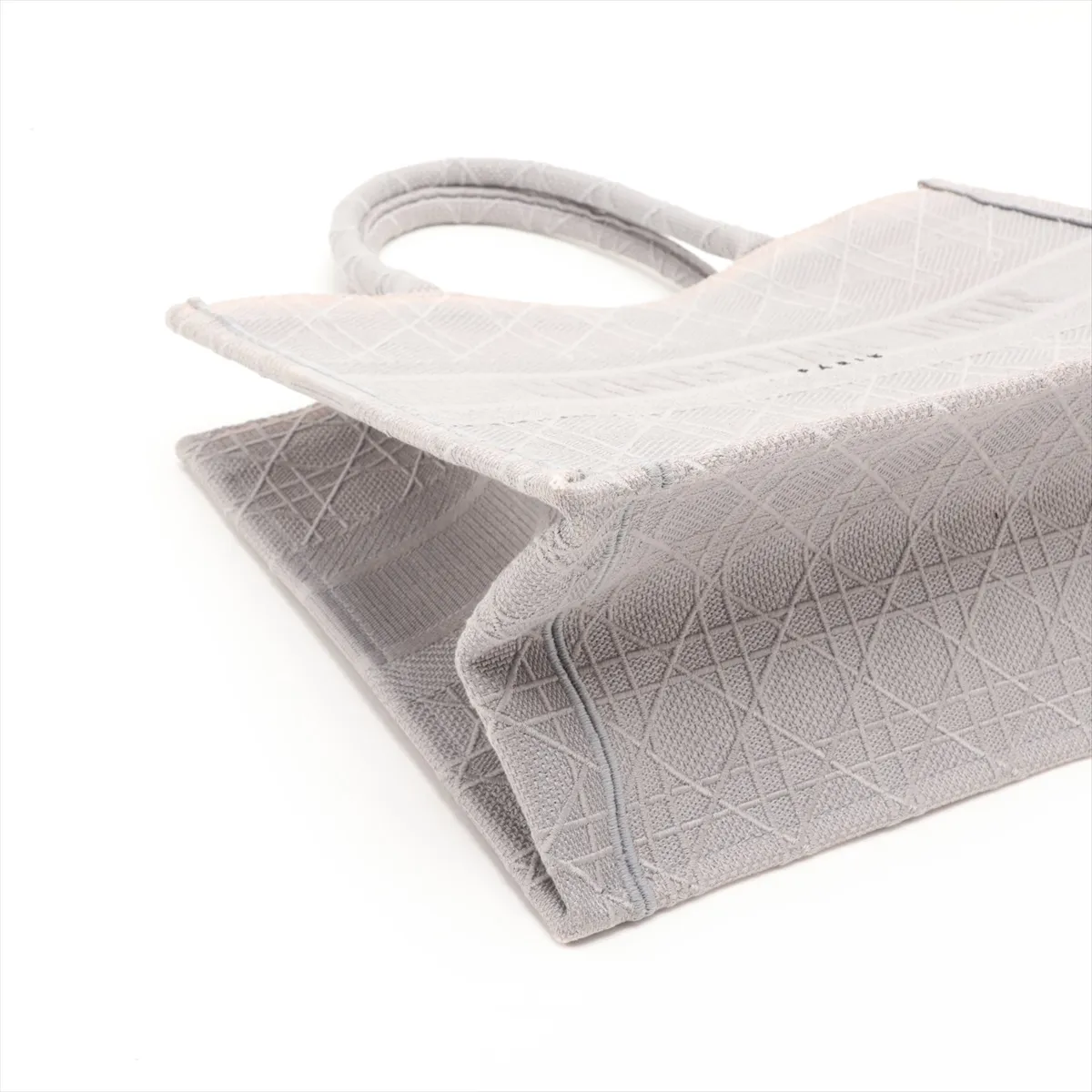 Cannage Book Tote Medium Canvas Tote Bag, Gray — view 4