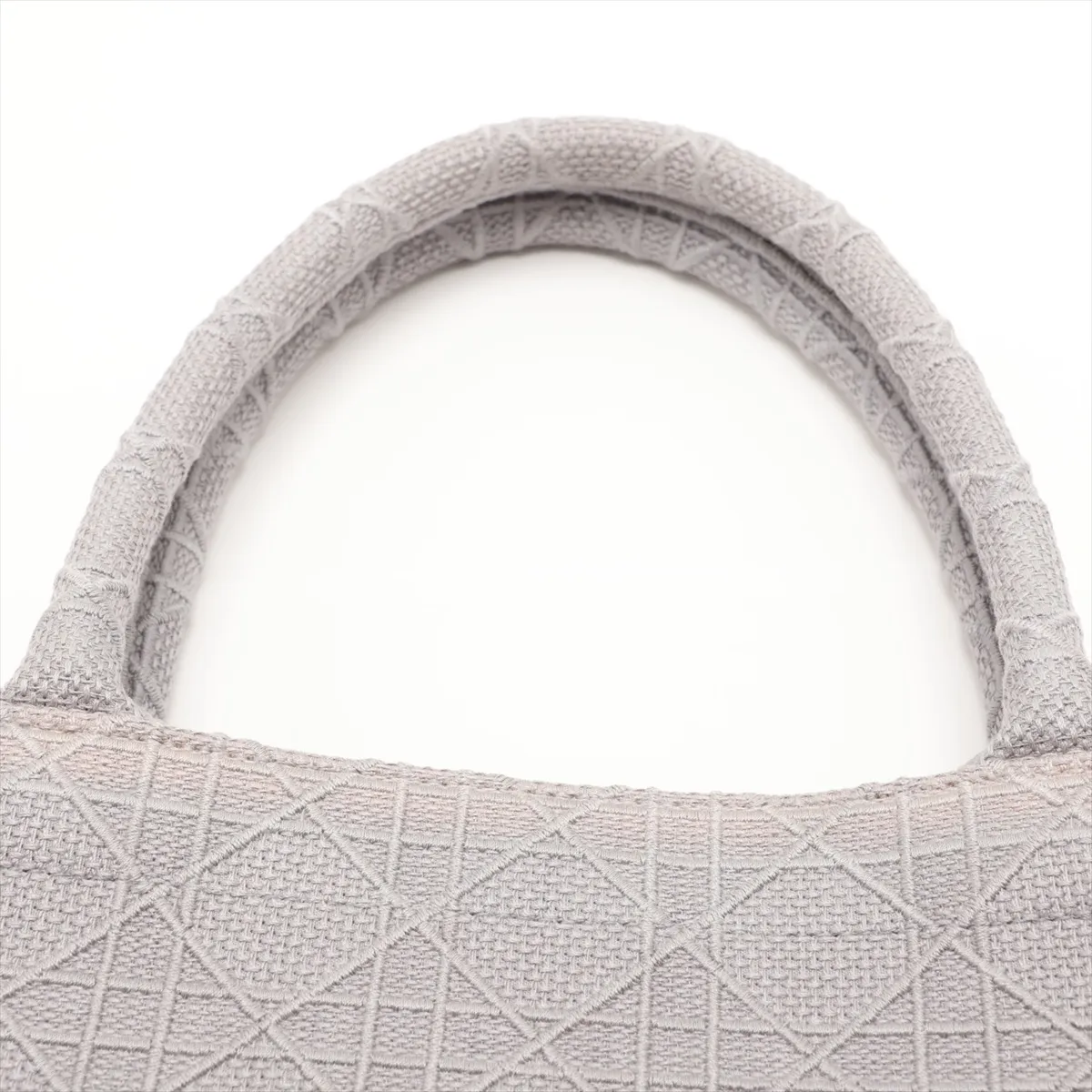 Cannage Book Tote Medium Canvas Tote Bag, Gray — view 6