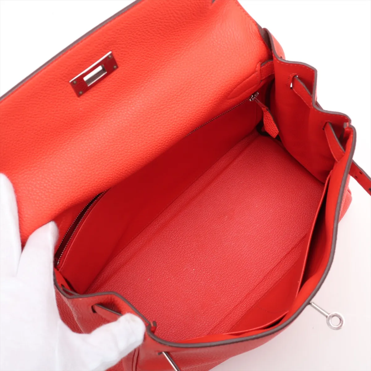[Individually packaged] Hermes Kelly 28 Retournée Taurillon Clemence Orangefield Silver Hardware K: 2025 — view 8
