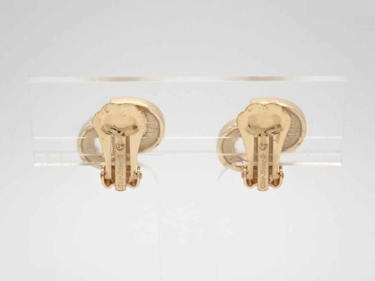 Rhinestone CD logo earrings — view 2