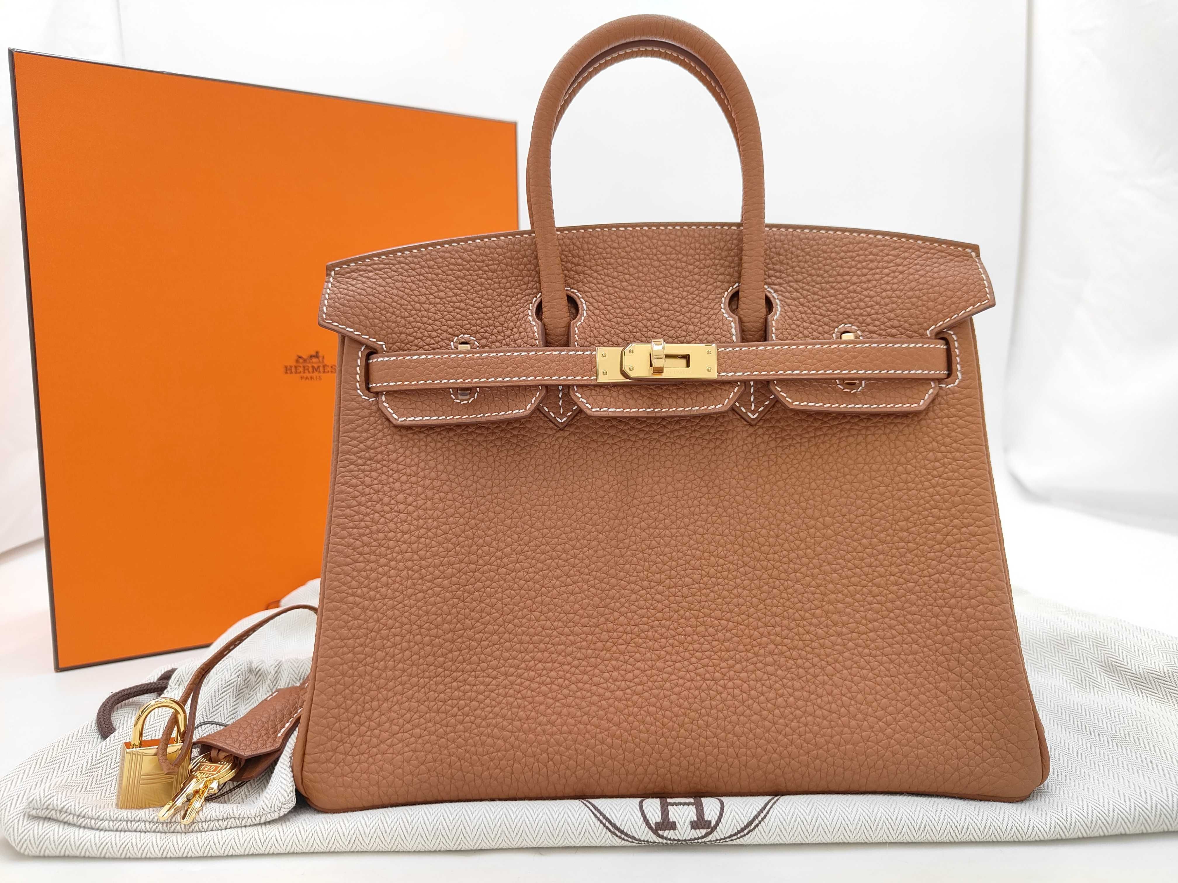 Birkin 25 Togo Gold Hardware G Stamp Handbag