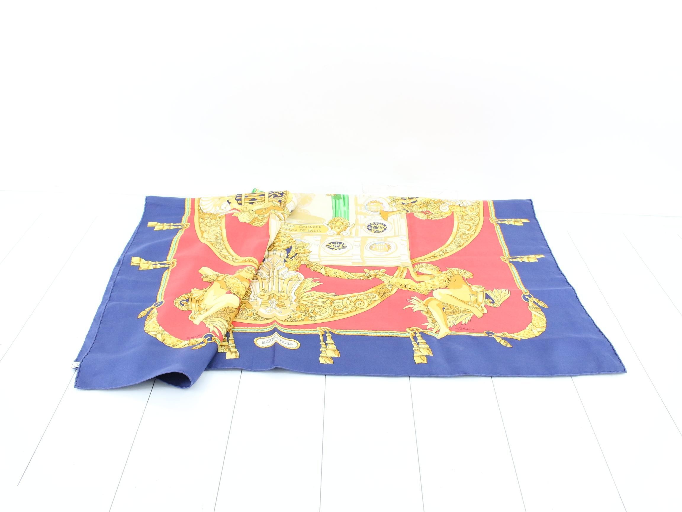 Carre 90 Navy Red Multi Silk Charles — view 3