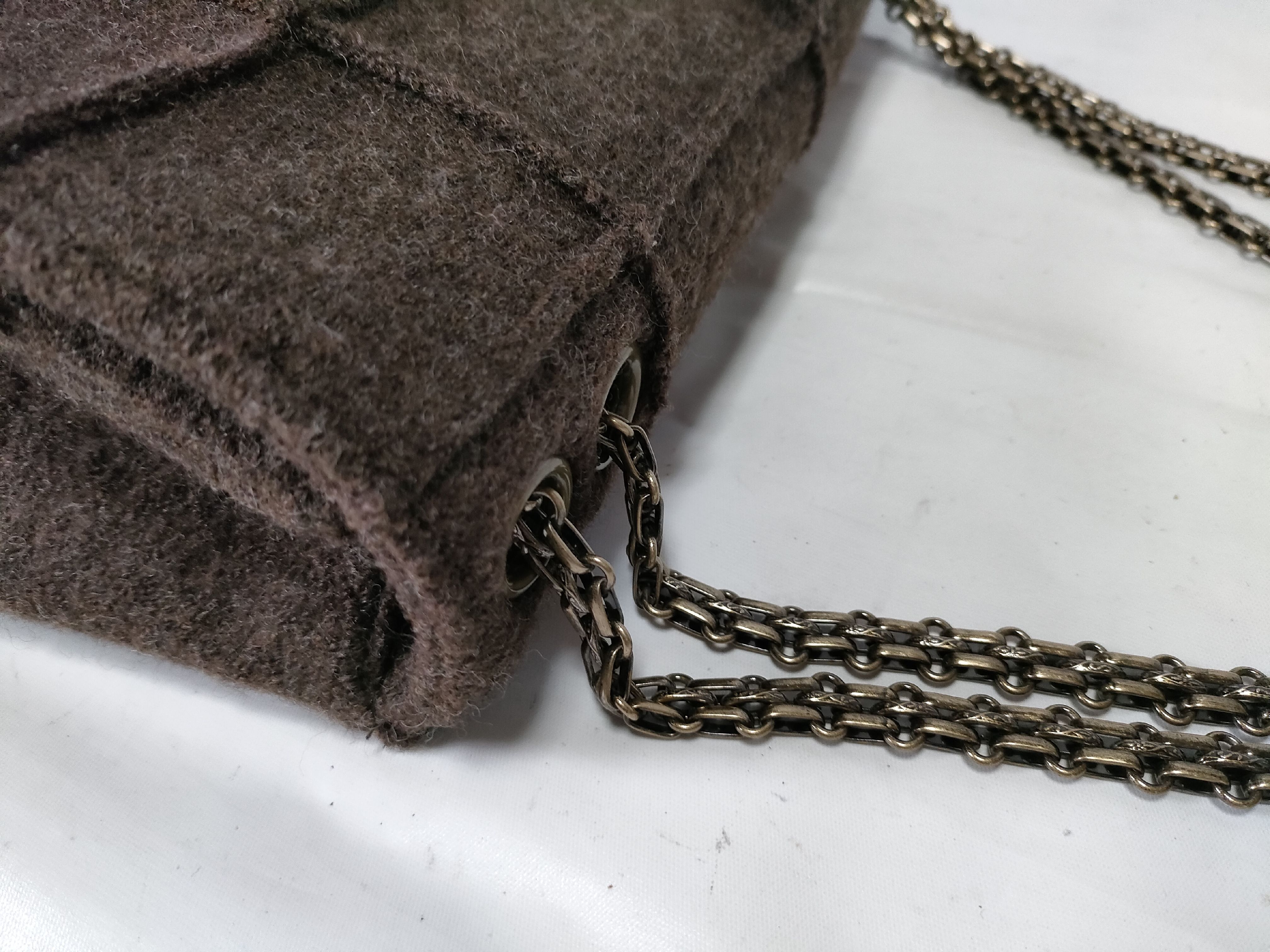 Chocolate Bar 2.55 Wool Chain Shoulder Bag (No. 5) — view 5