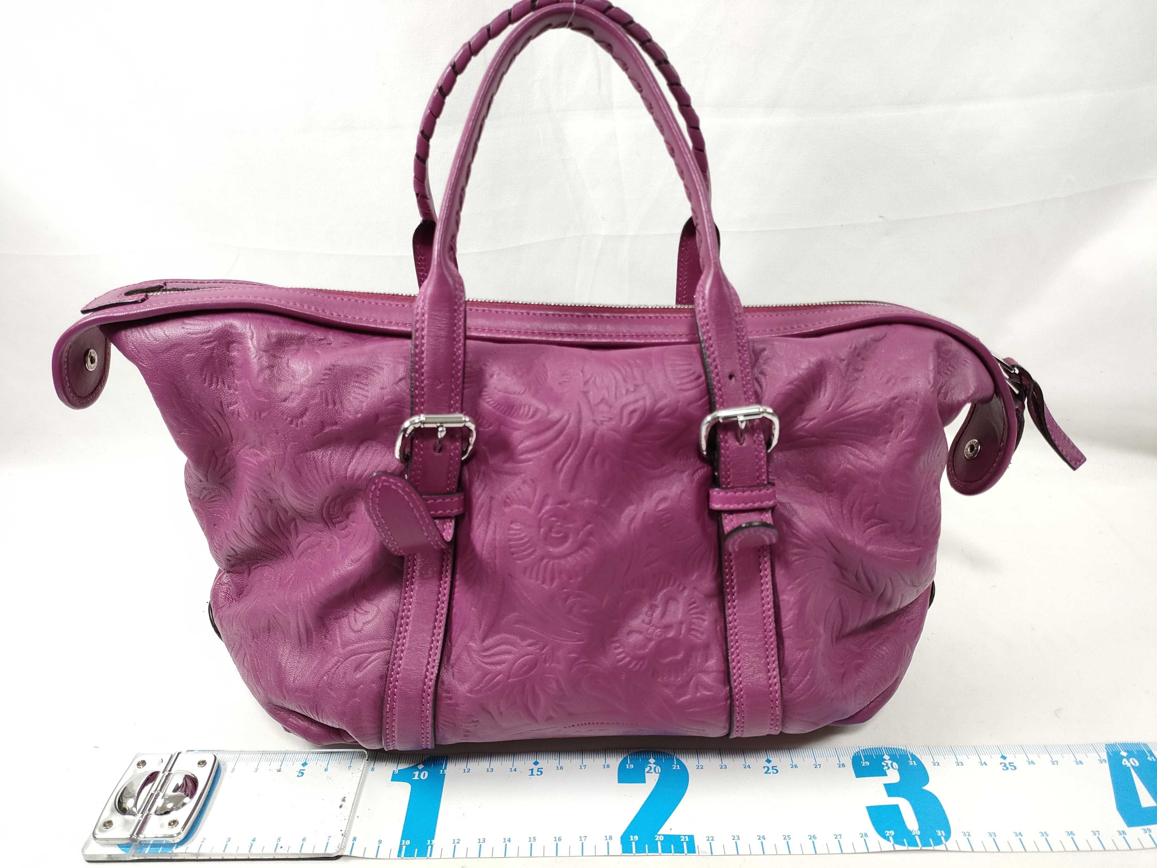 Embossed Canella Leather Boston Bag — view 2
