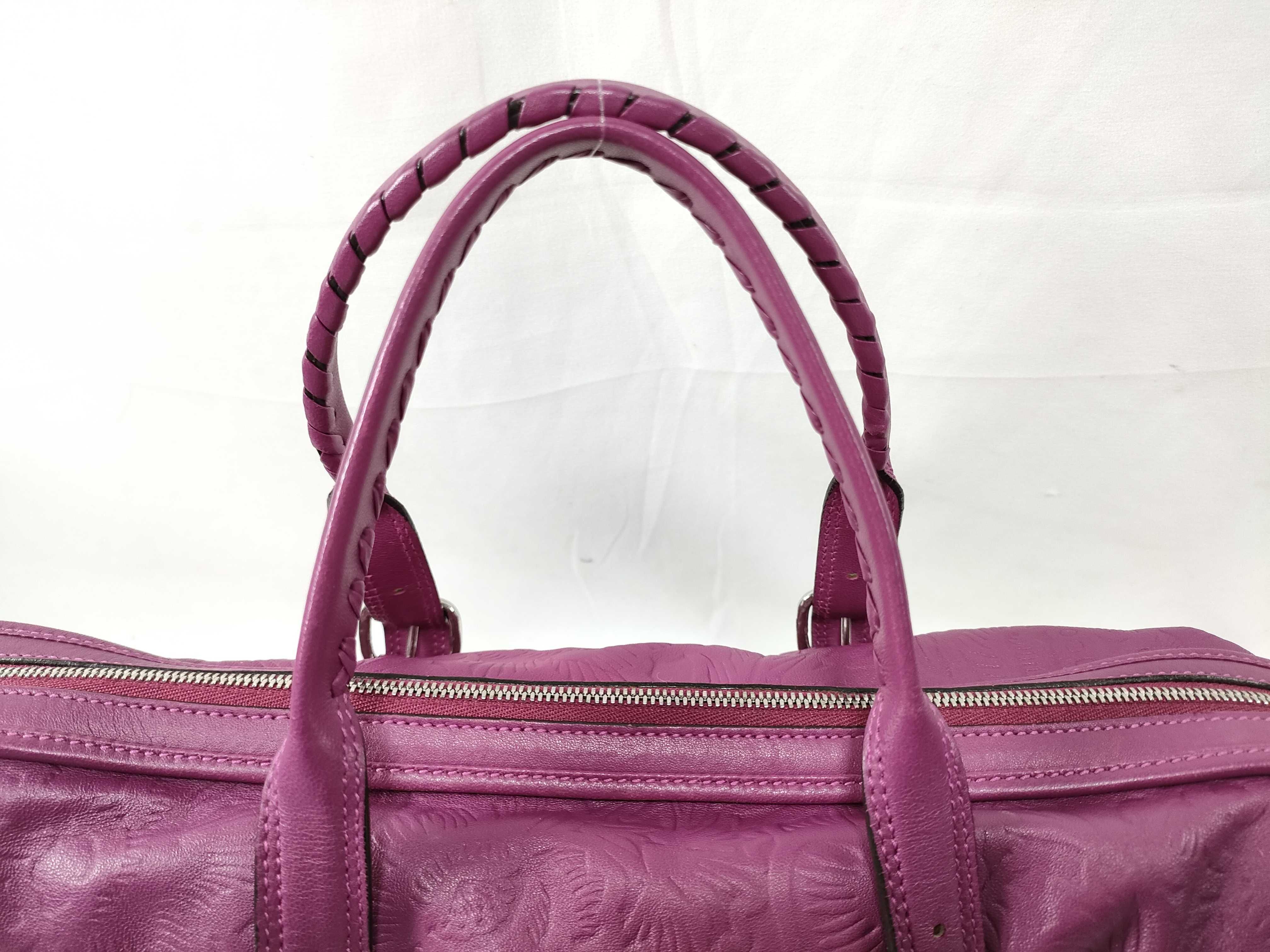 Embossed Canella Leather Boston Bag — view 3