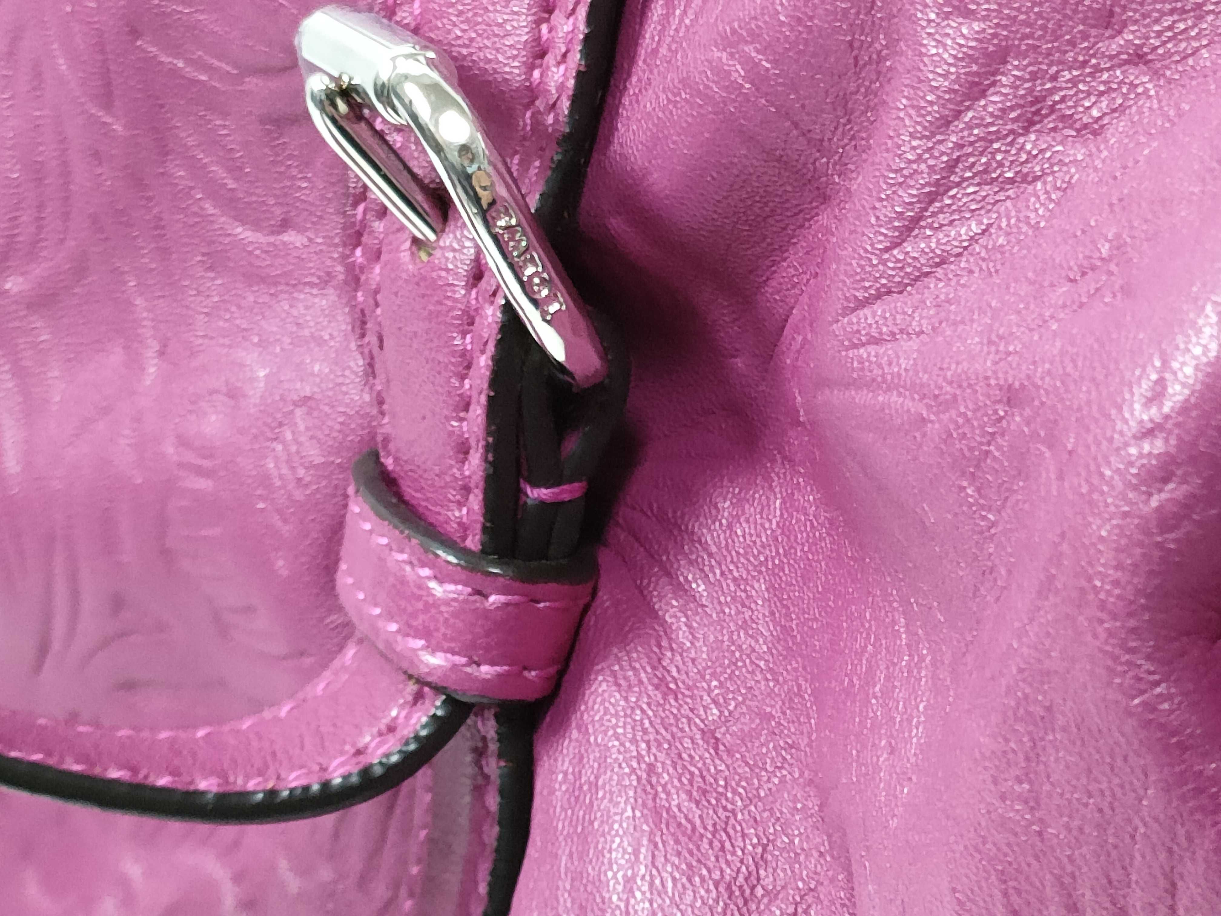 Embossed Canella Leather Boston Bag — view 6