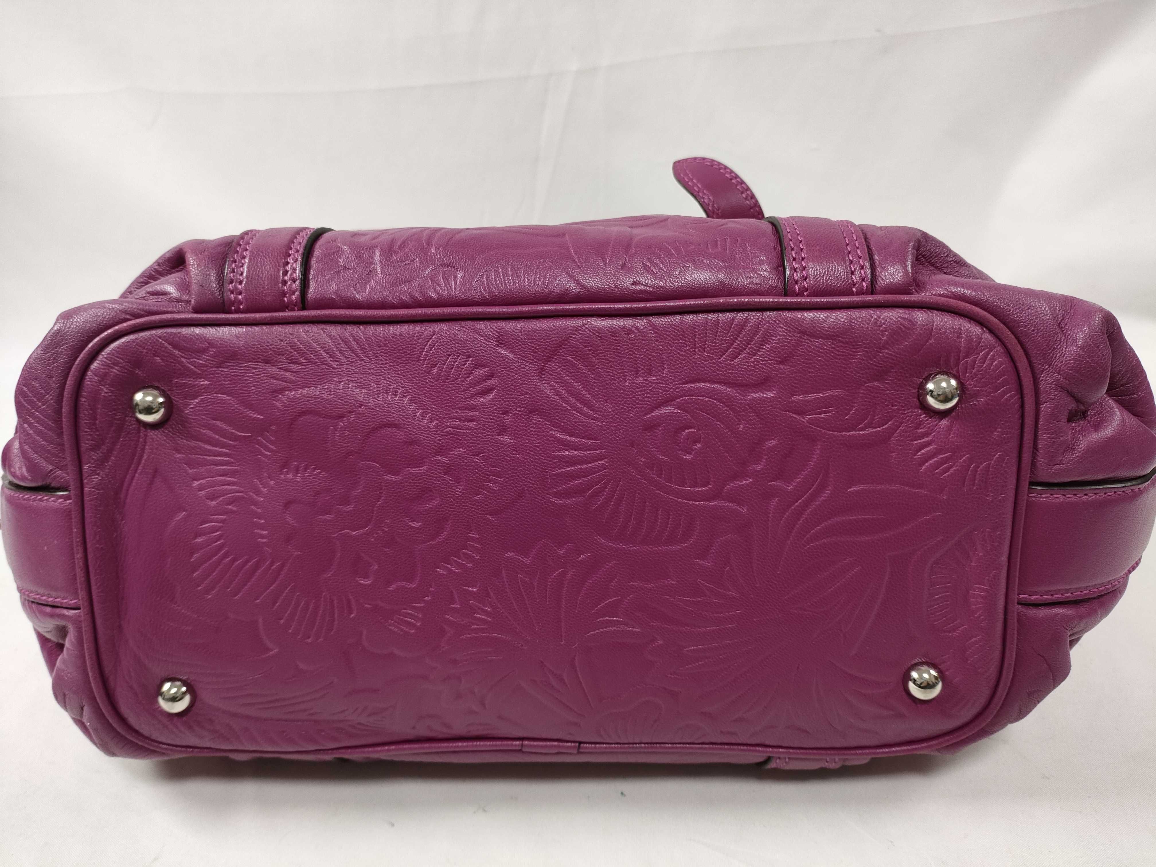 Embossed Canella Leather Boston Bag — view 8