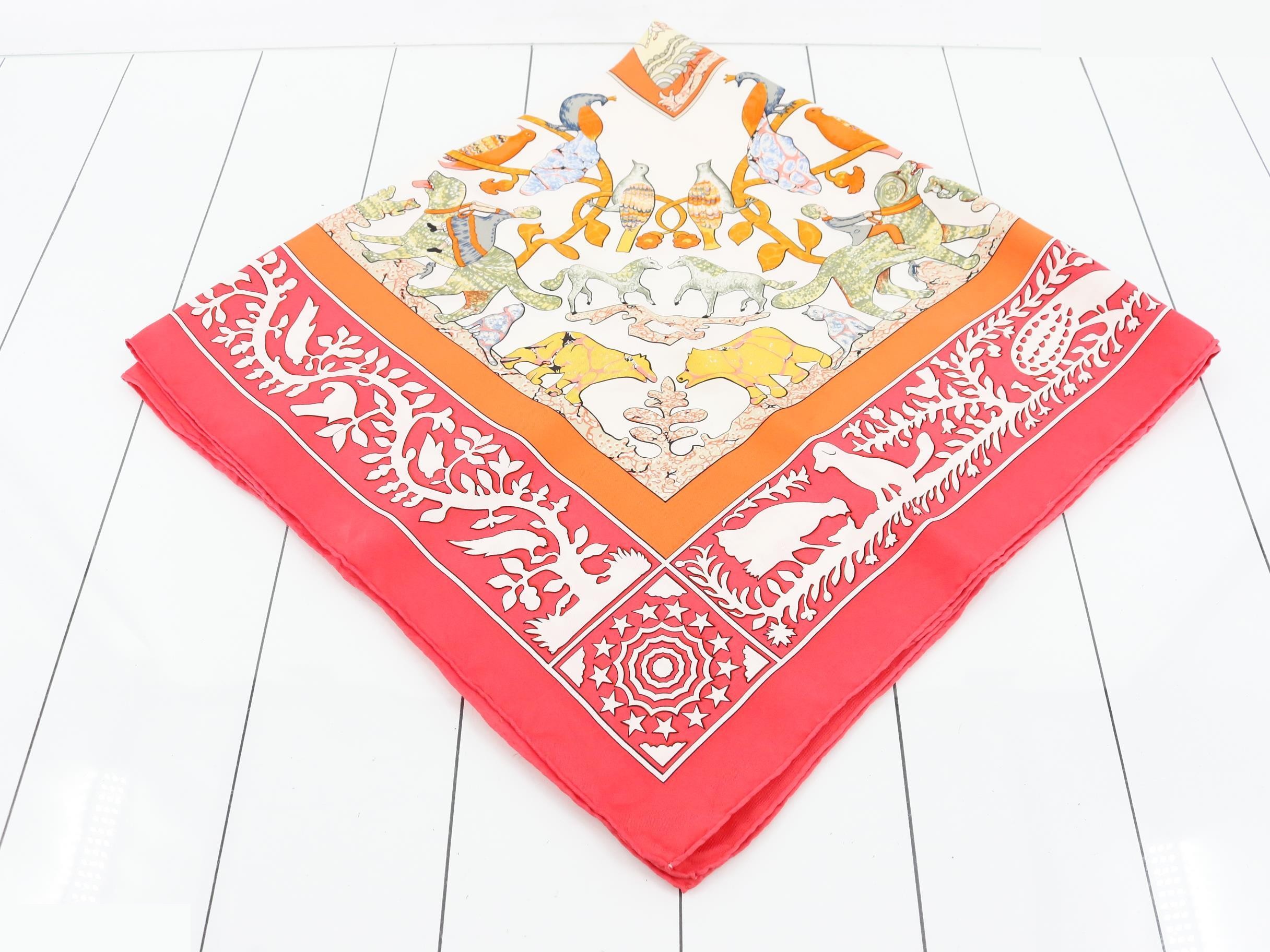 Carre 90, Orange/Red, Animal Print — view 2