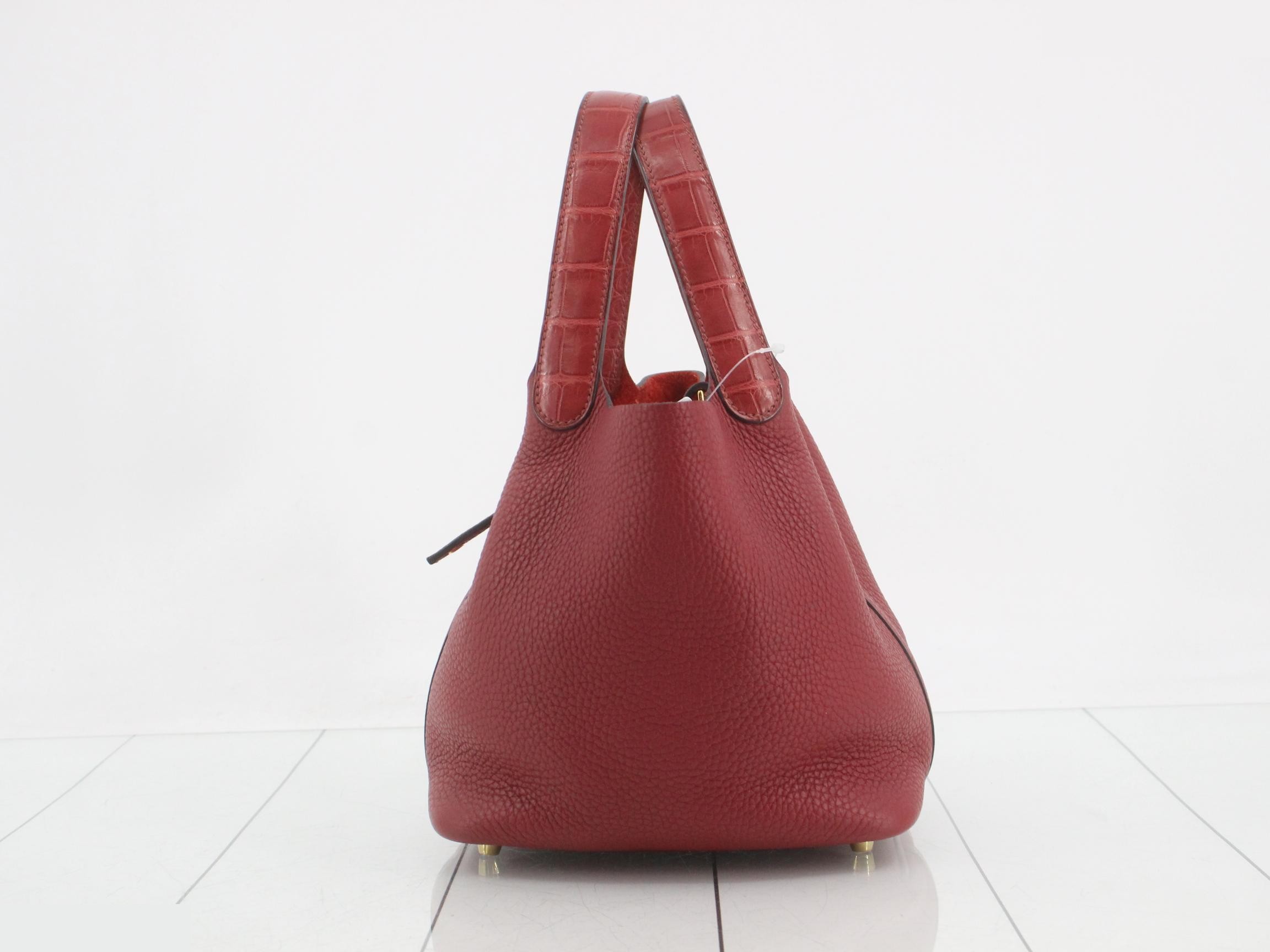 Picotin Lock PM Leather Handbag, Y Stamp — view 3