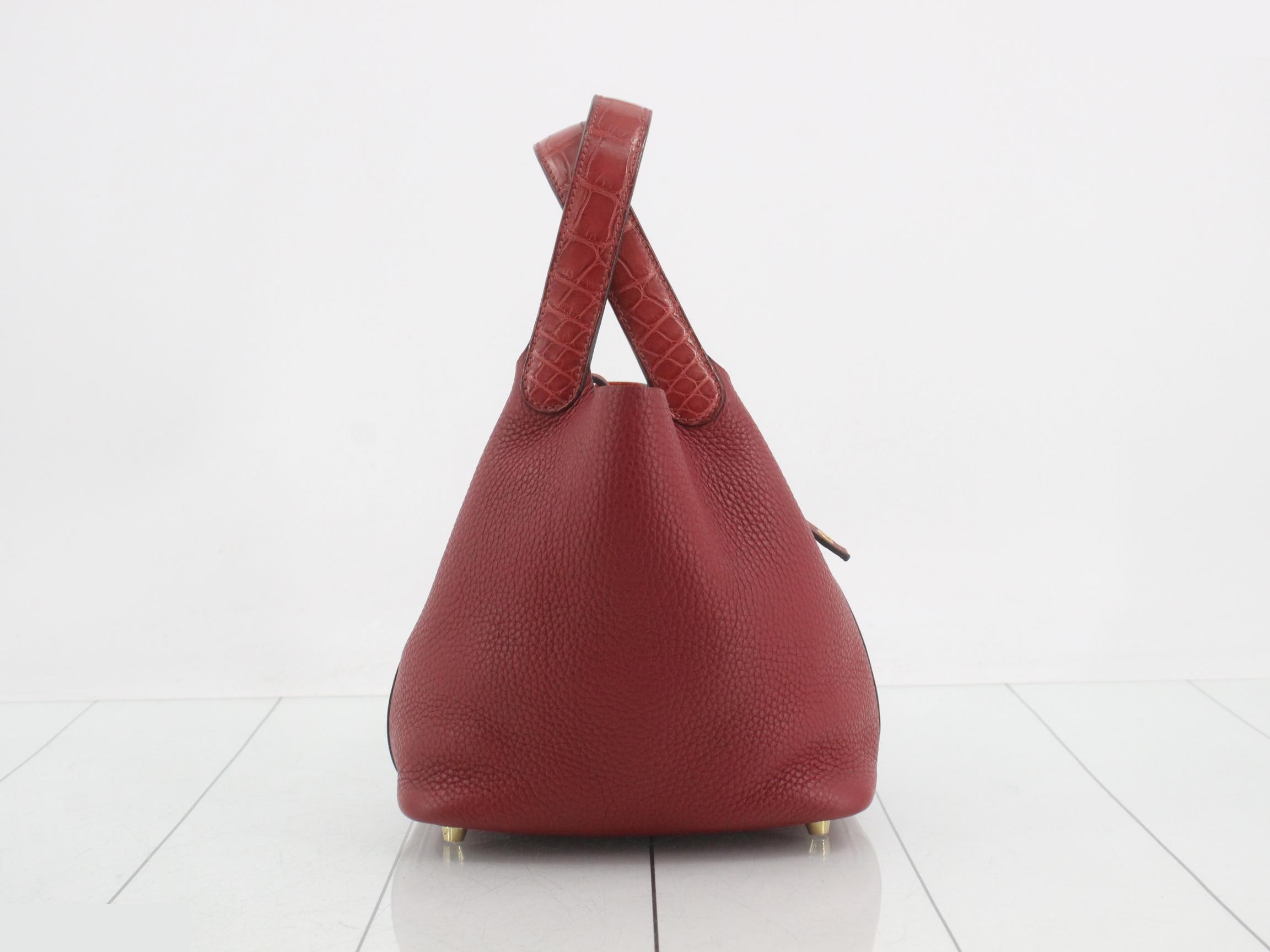 Picotin Lock PM Leather Handbag, Y Stamp — view 4