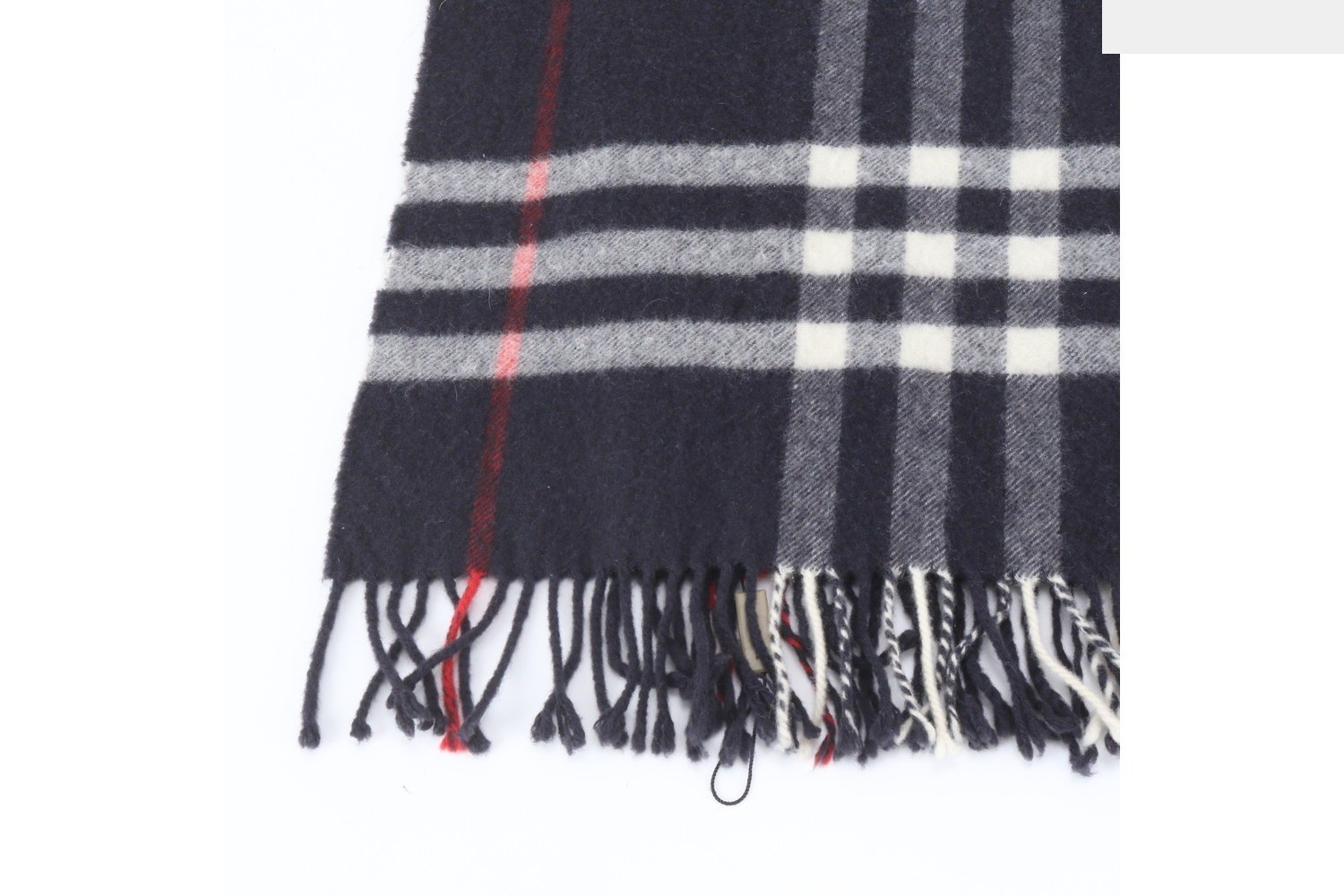 Tag attached, 100% cashmere, Nova Check pattern scarf. — view 4