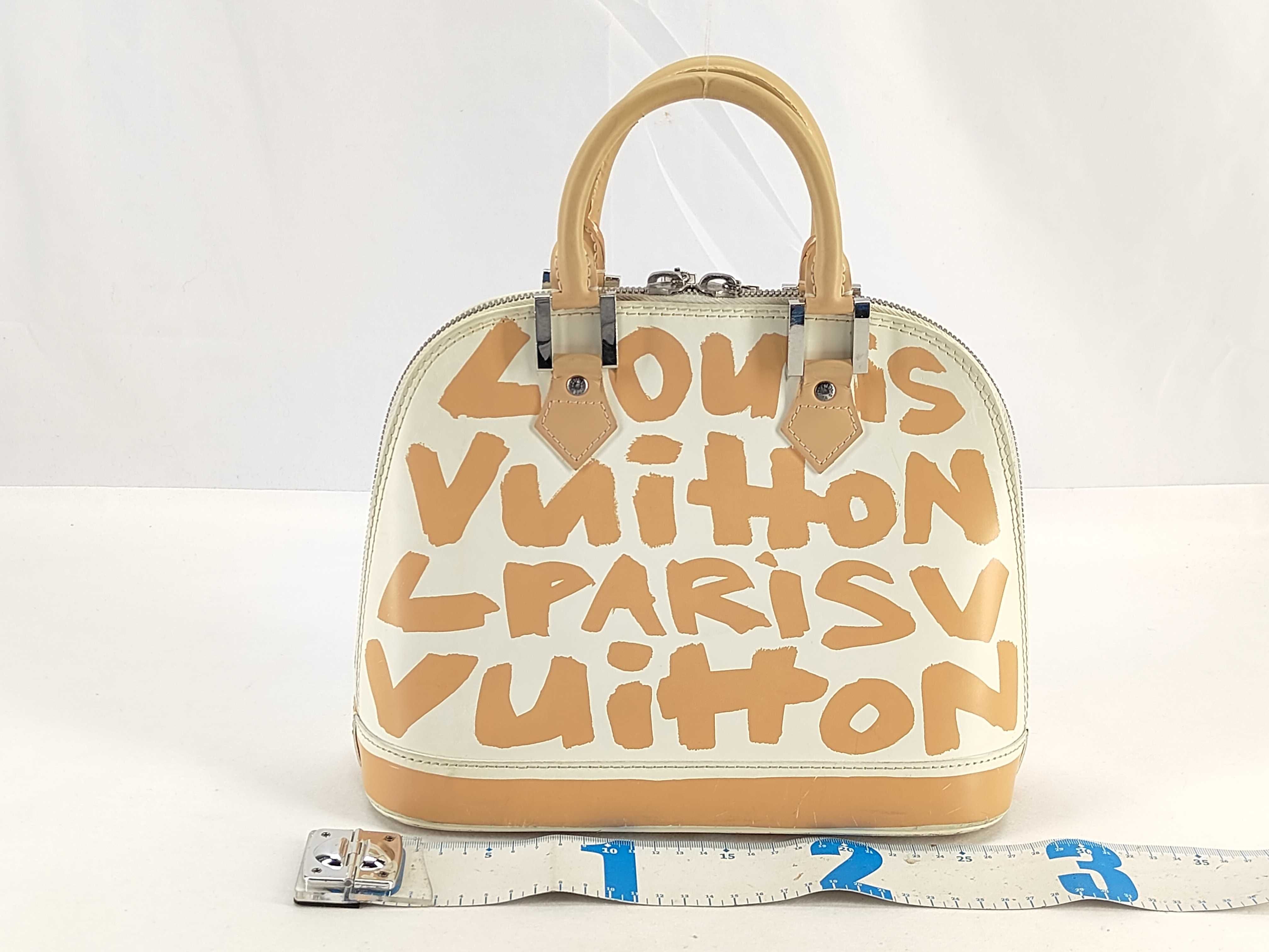 Alma MM Graffiti M92180 BA0061 White x Orange Handbag — view 2