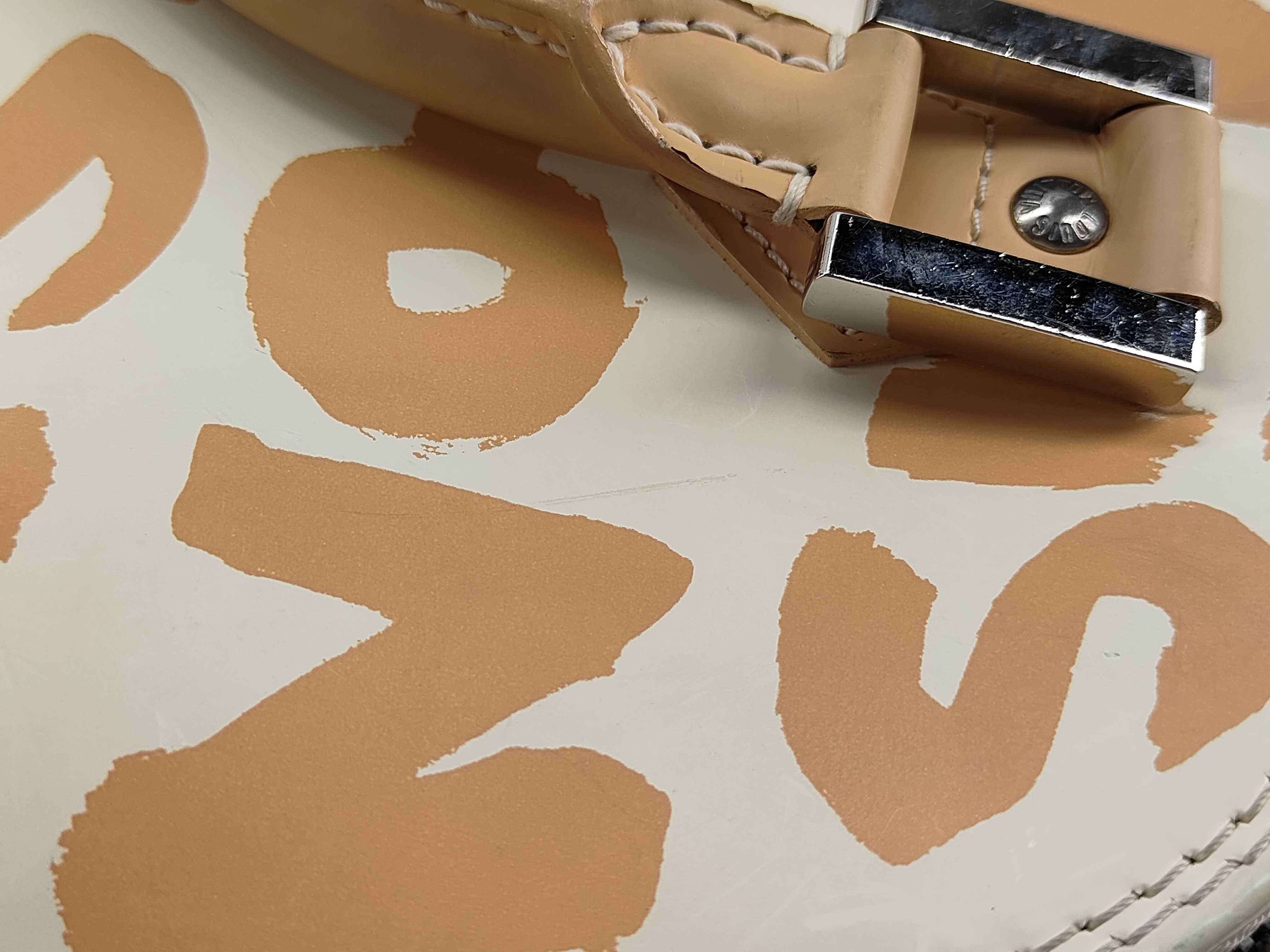 Alma MM Graffiti M92180 BA0061 White x Orange Handbag — view 15