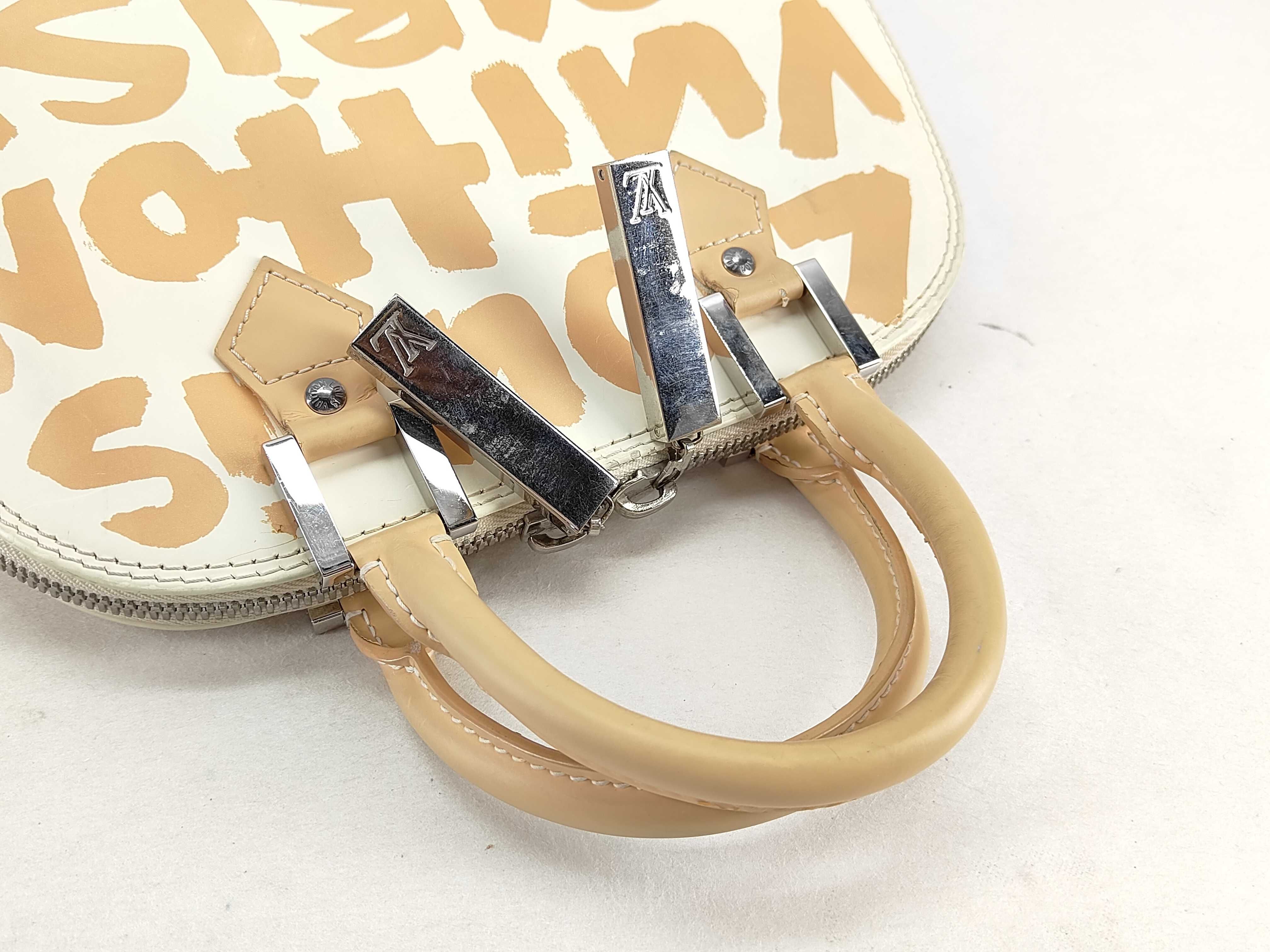 Alma MM Graffiti M92180 BA0061 White x Orange Handbag — view 4