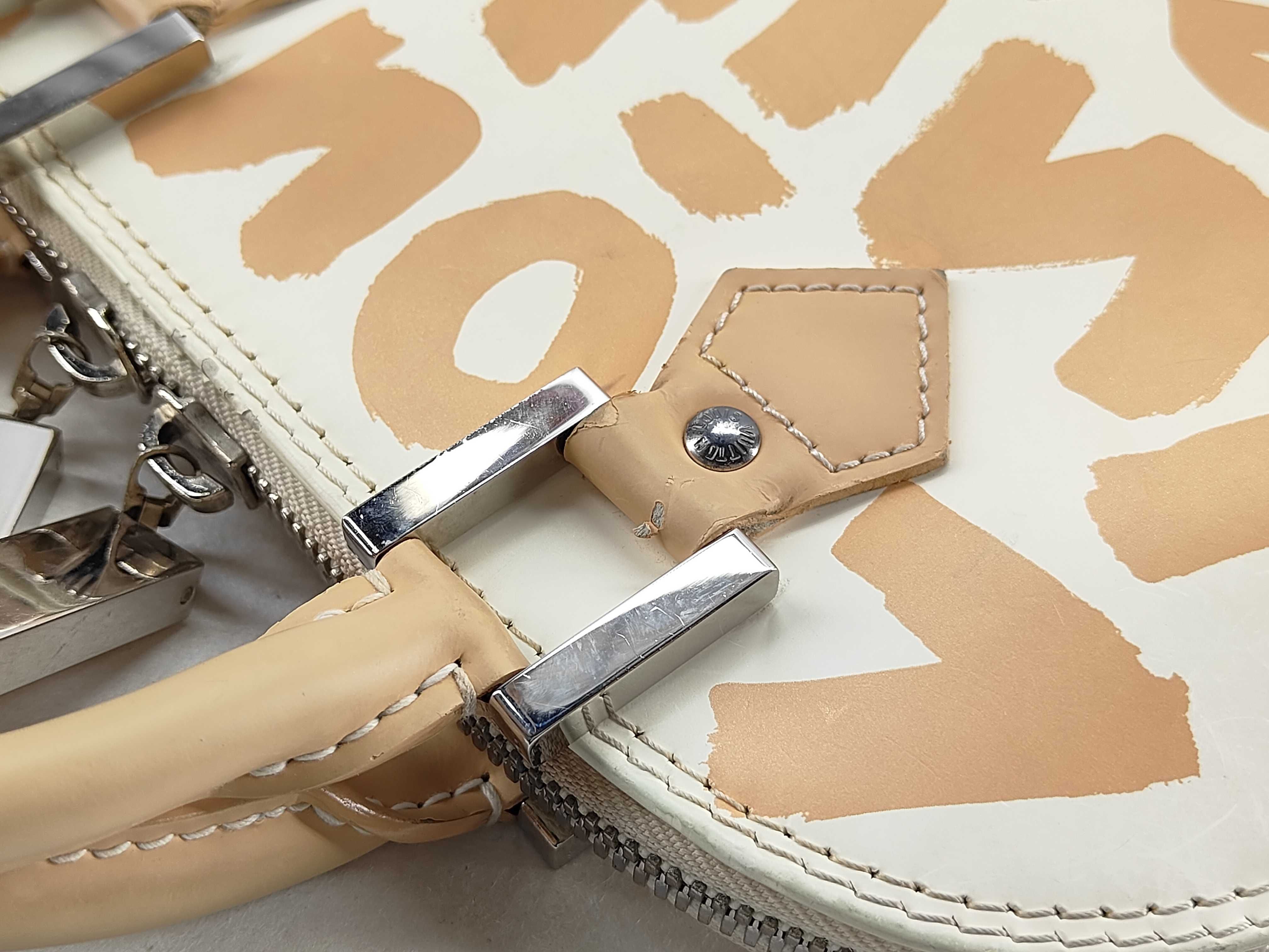 Alma MM Graffiti M92180 BA0061 White x Orange Handbag — view 6