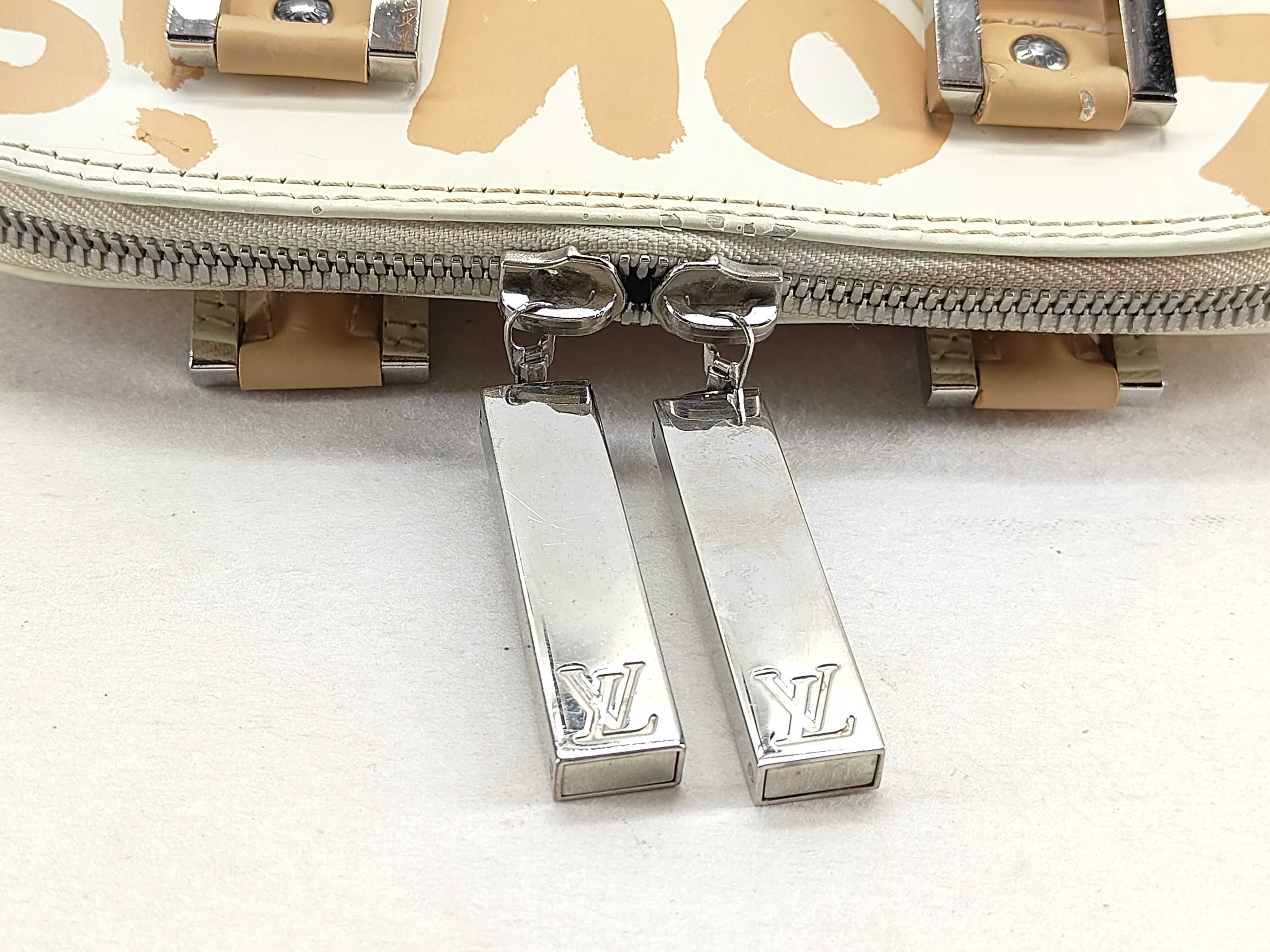 Alma MM Graffiti M92180 BA0061 White x Orange Handbag — view 7