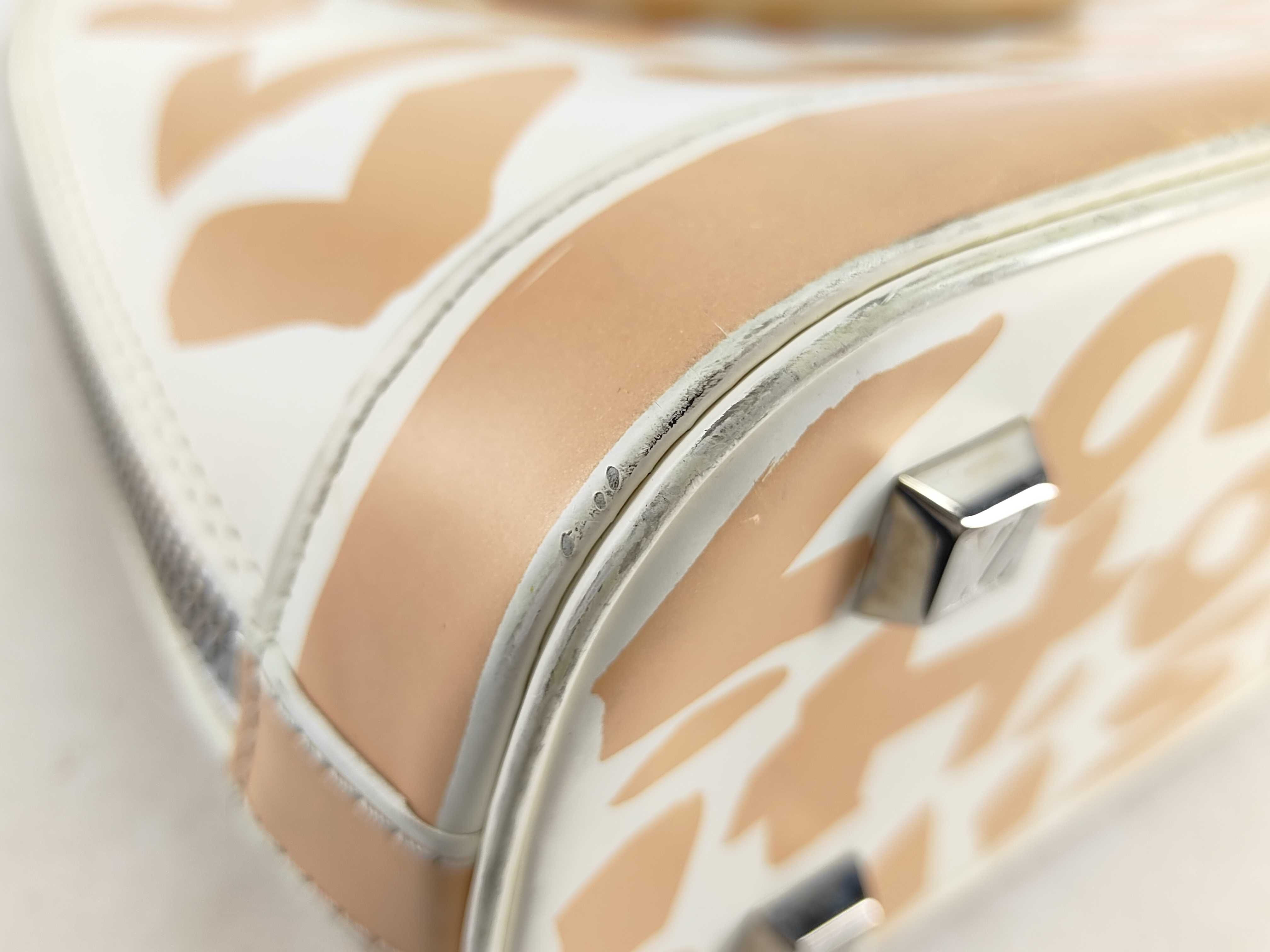 Alma MM Graffiti M92180 BA0061 White x Orange Handbag — view 9