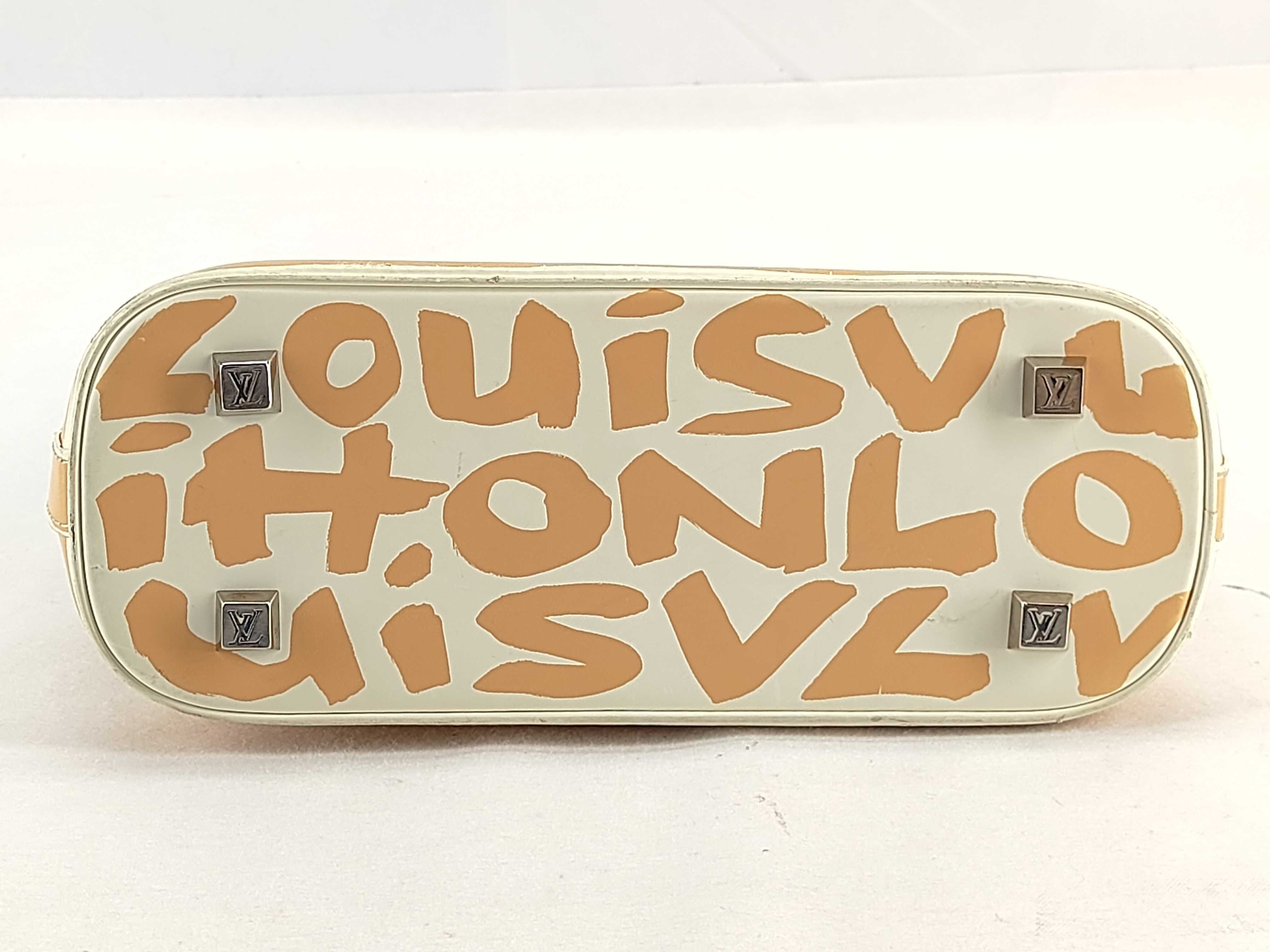 Alma MM Graffiti M92180 BA0061 White x Orange Handbag — view 10