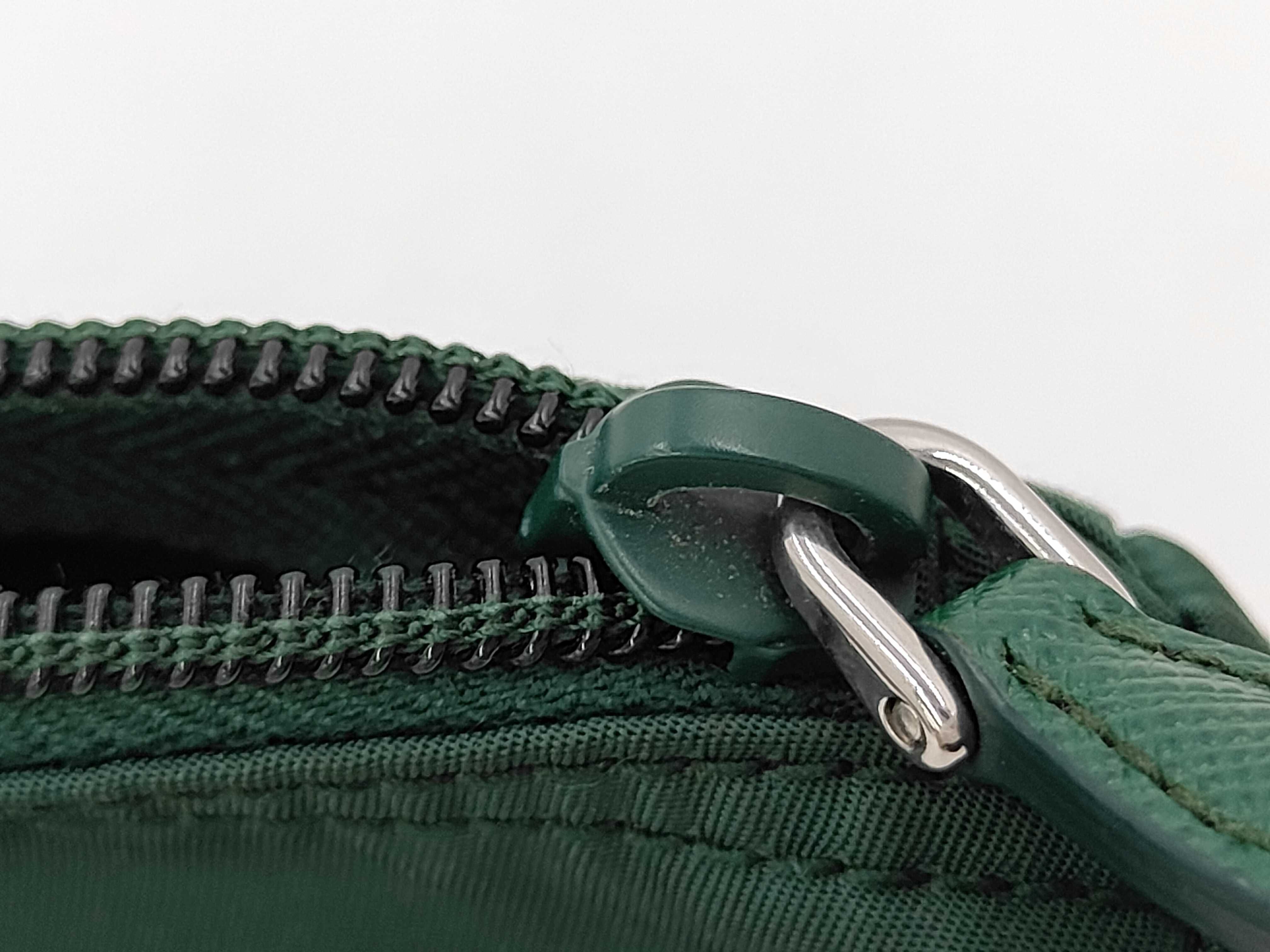 Nylon Pouch with Triangle Logo Plate, Green. — view 5