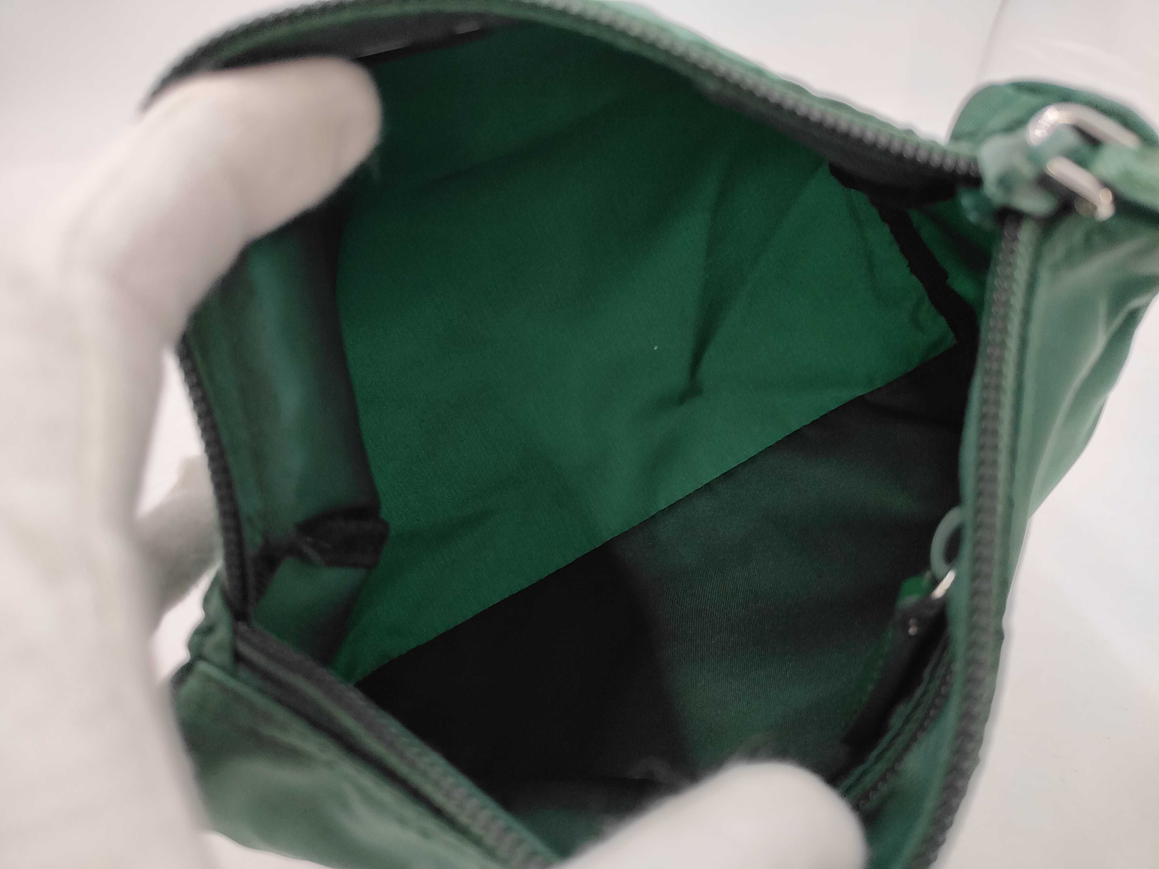Nylon Pouch with Triangle Logo Plate, Green. — view 6