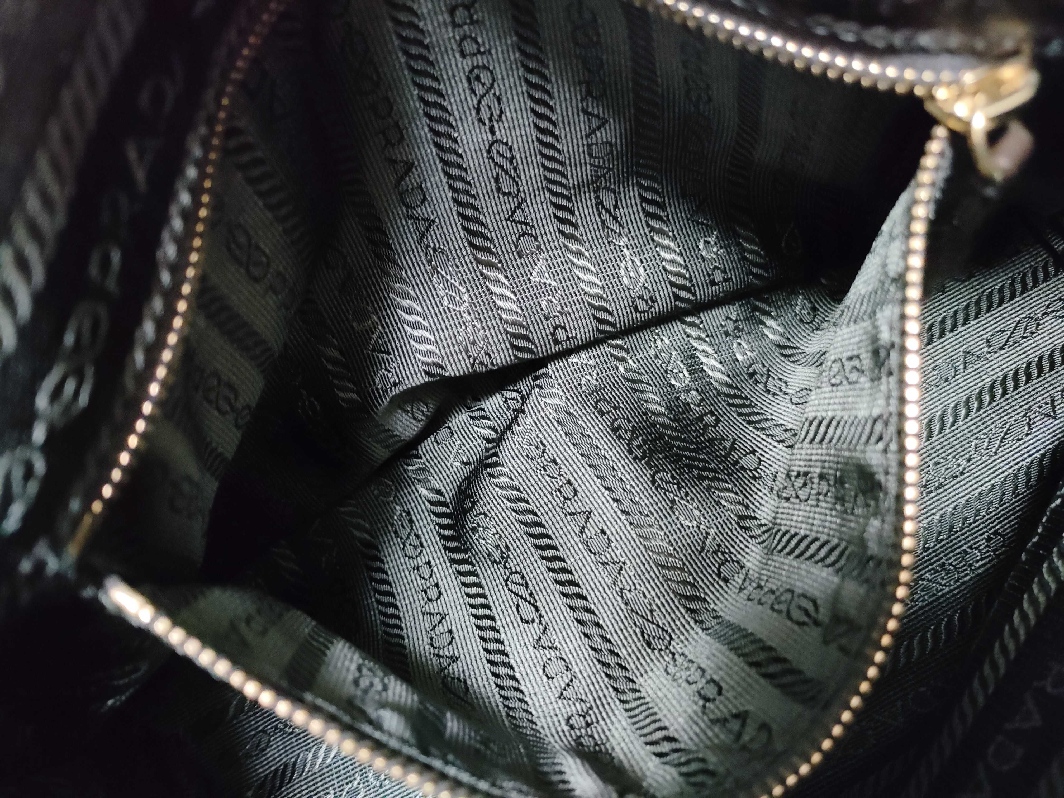 Nylon Prada Tessuto Nylon x Leather Handbag Black BR0345 Handbag — view 11