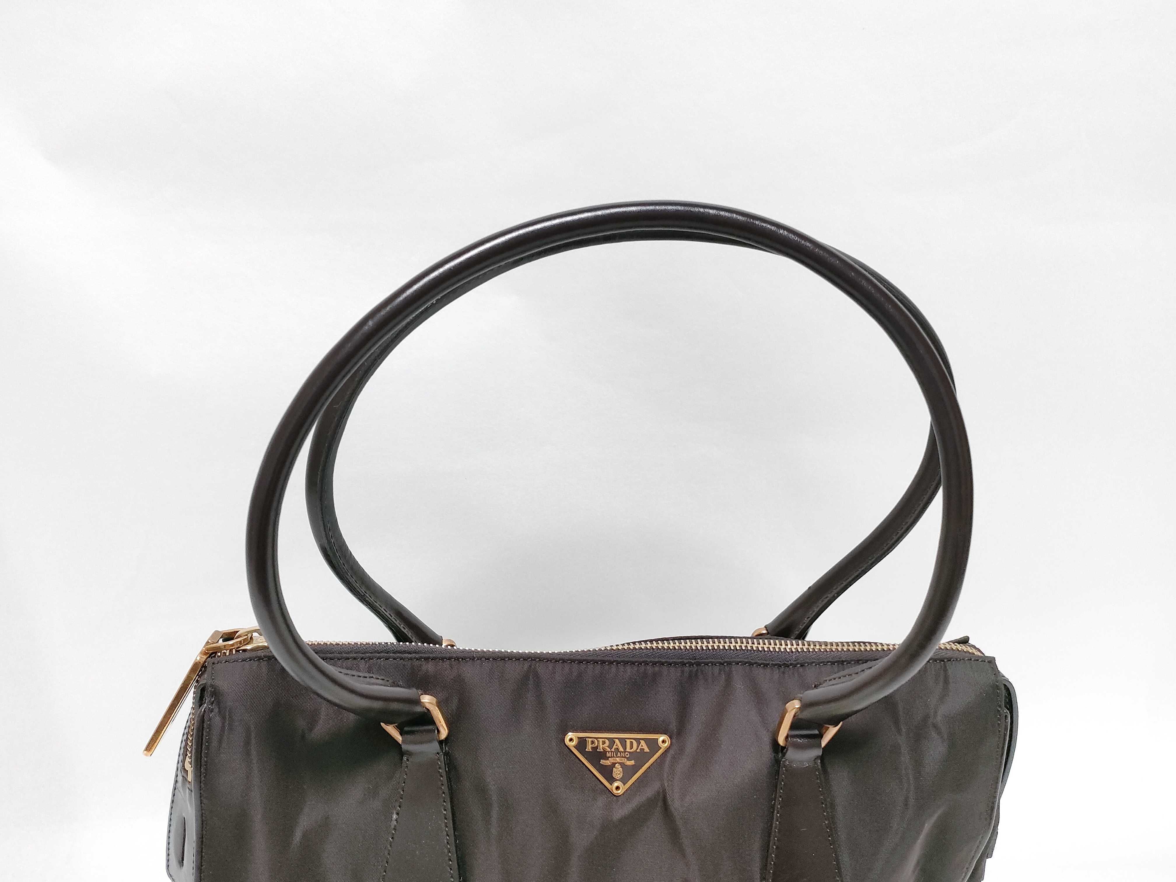 Nylon Prada Tessuto Nylon x Leather Handbag Black BR0345 Handbag — view 3
