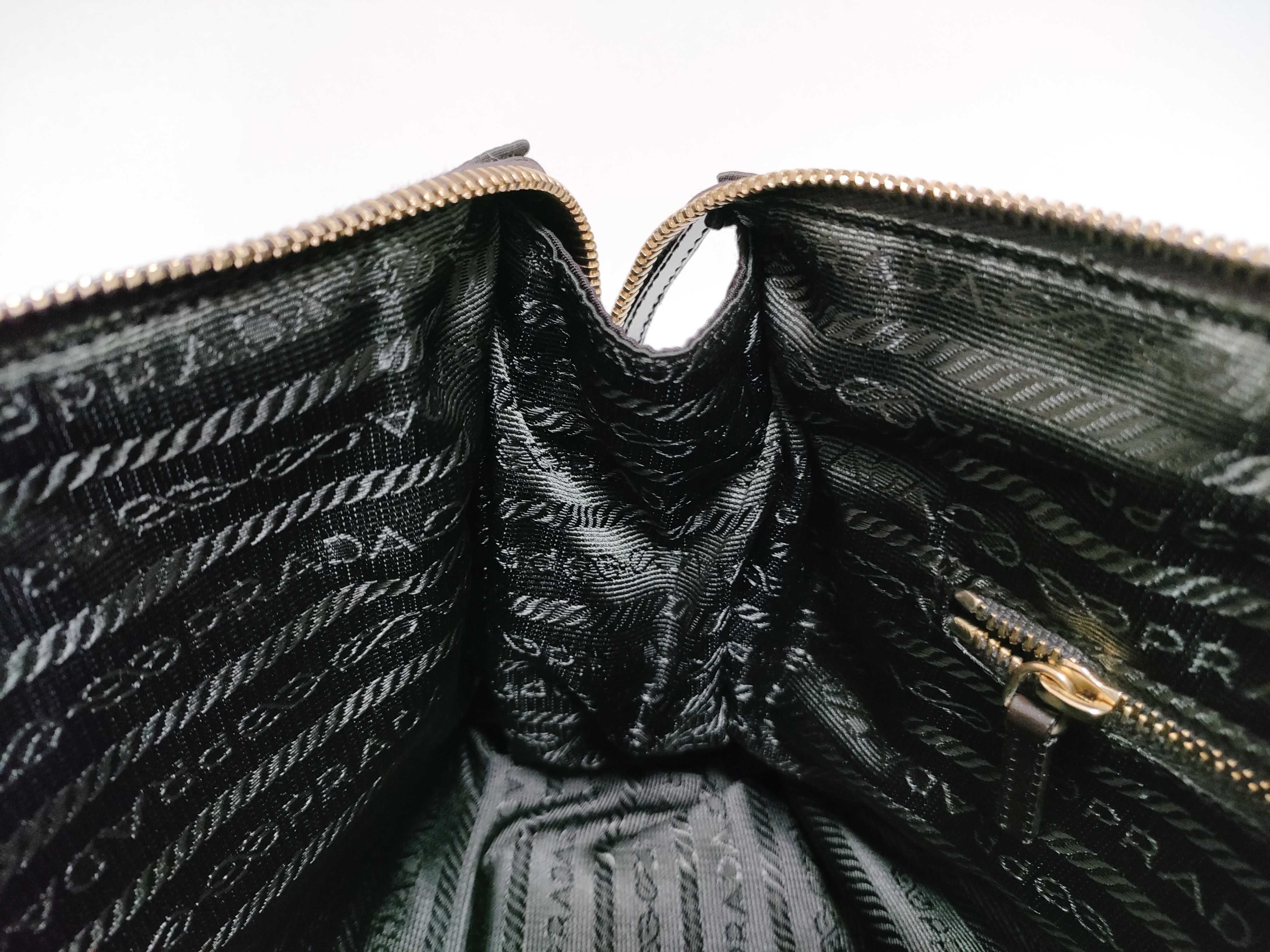 Nylon Prada Tessuto Nylon x Leather Handbag Black BR0345 Handbag — view 9